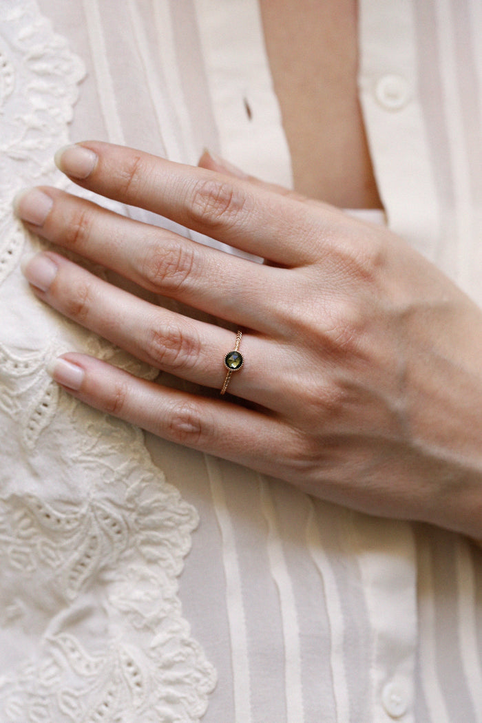 Bague Cybèle L Saphir vert