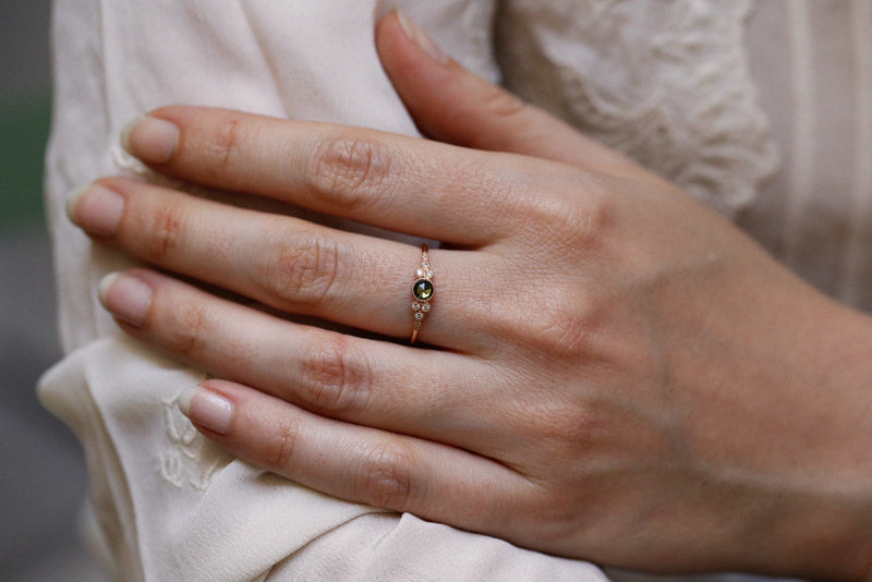 Bague Iris M Saphir vert