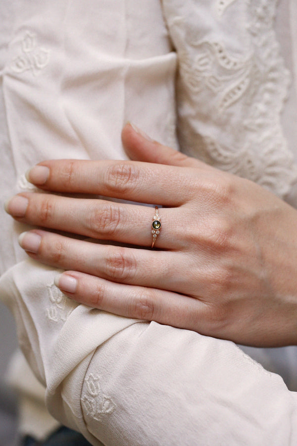 Bague Iris M Saphir vert
