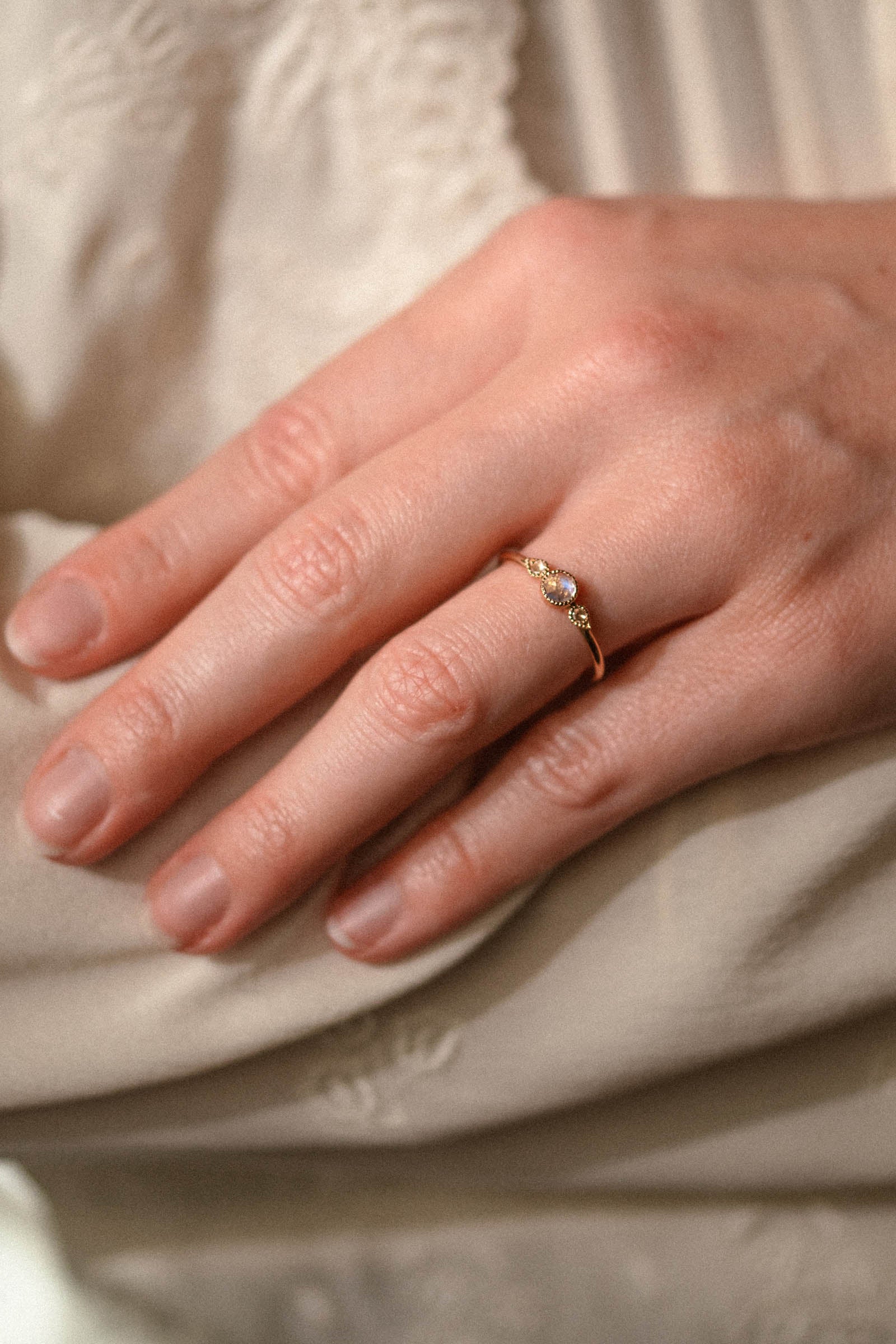 Bague Amour Céleste M Pierre de lune