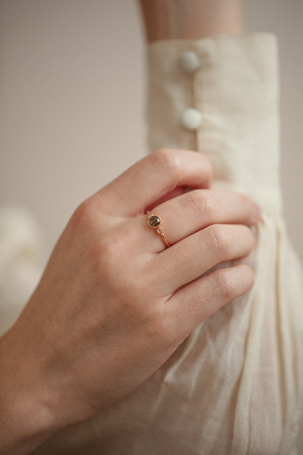 Bague Amour Céleste M Saphir vert