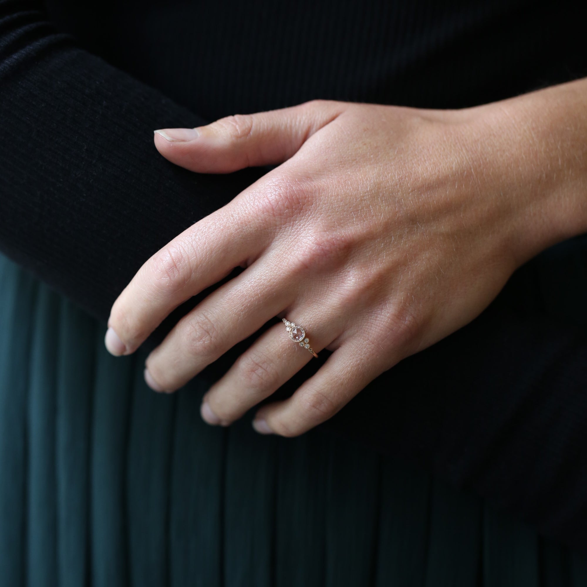 Bague Iris L Saphir Blanc Rosecut