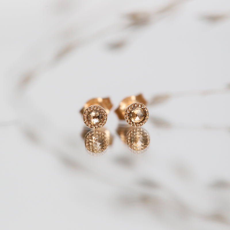 Boucle d'oreille Love Diamants Champagne Petit modèle