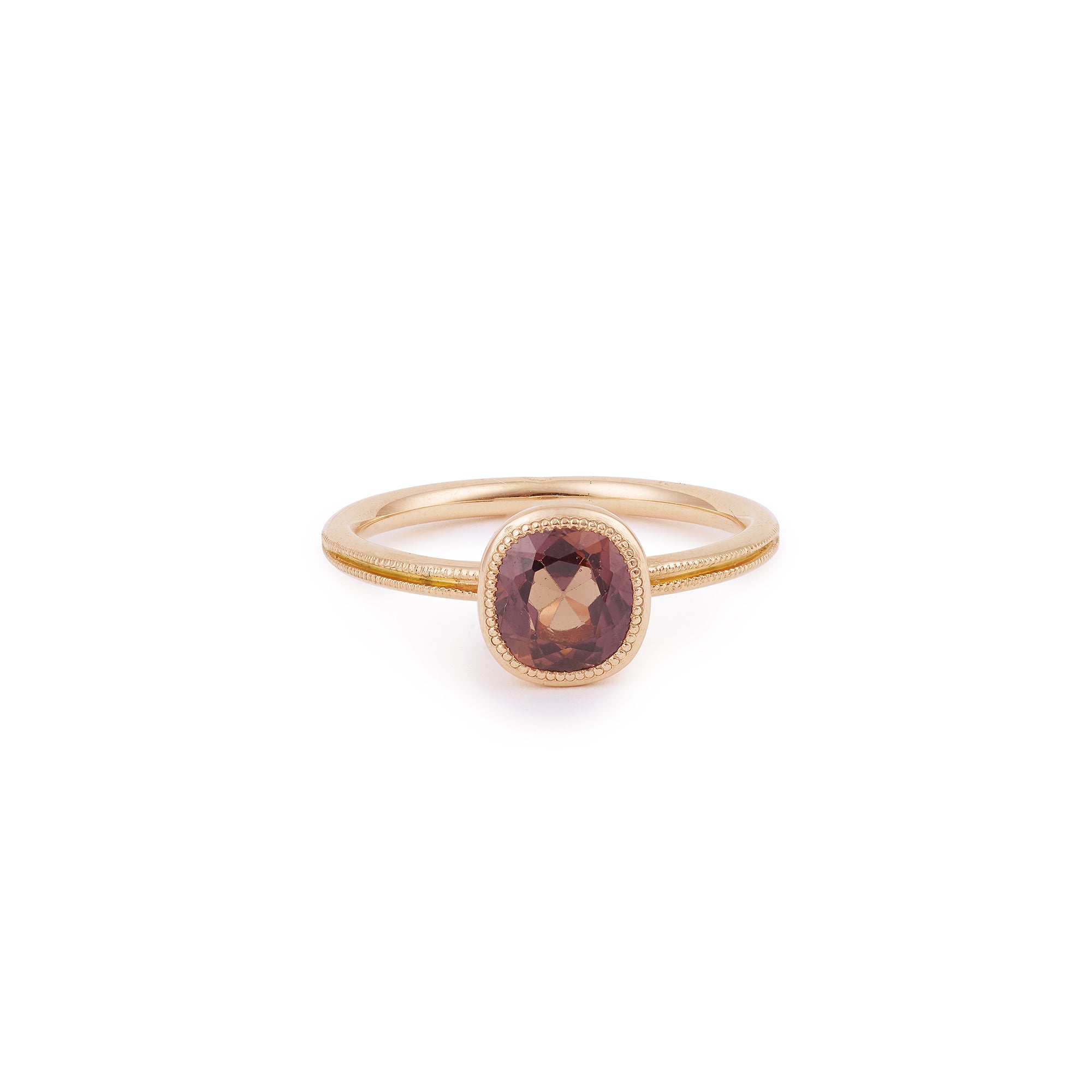Pièce Unique Solitaire Double milgrain Saphir Umba Cognac