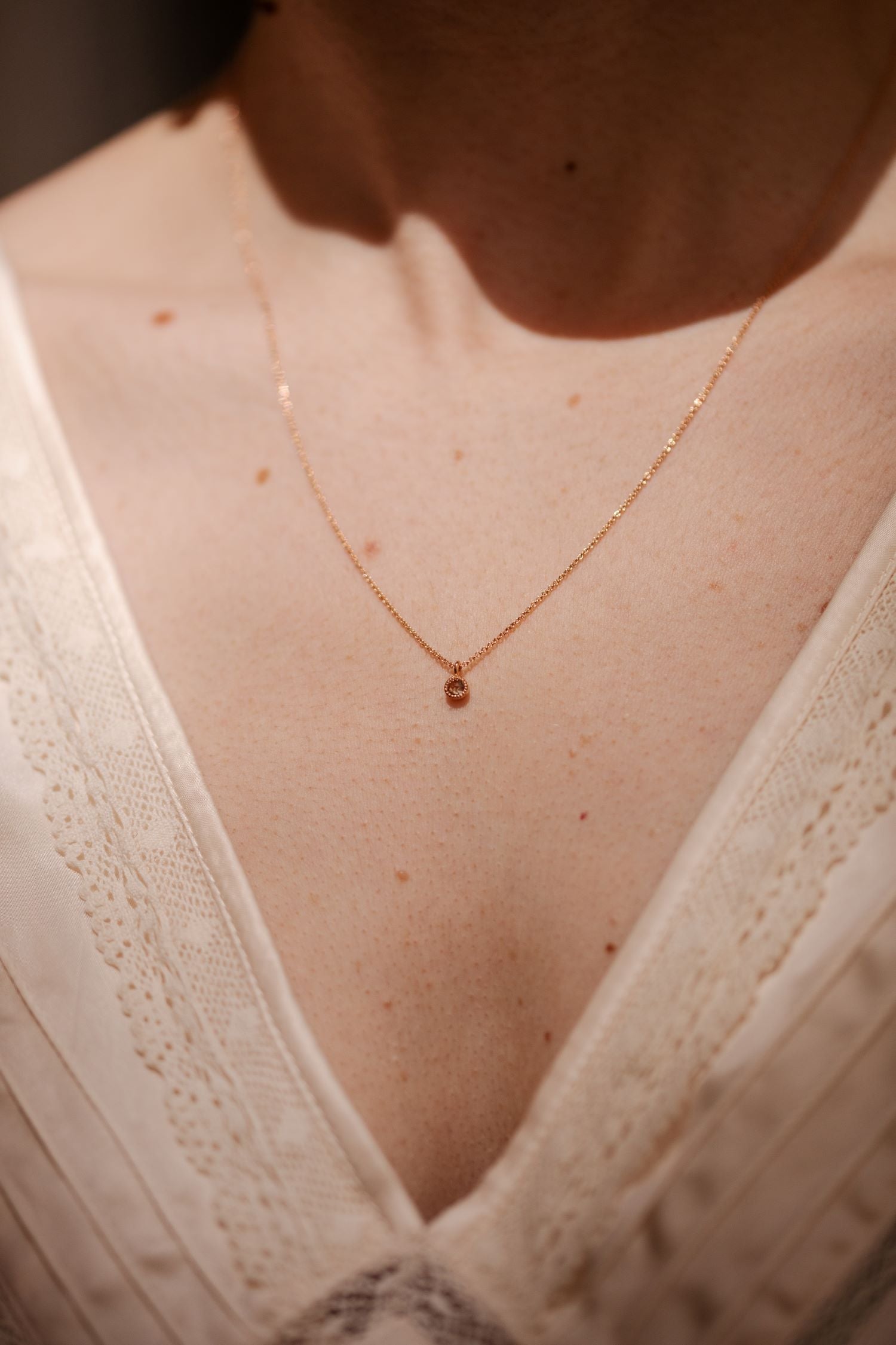 Collier diamant champagne rosecut