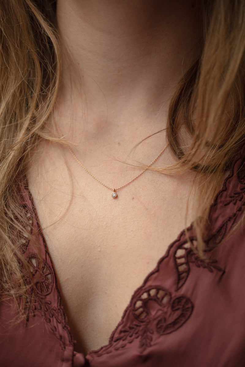 Collier Love M diamant Salt & Pepper