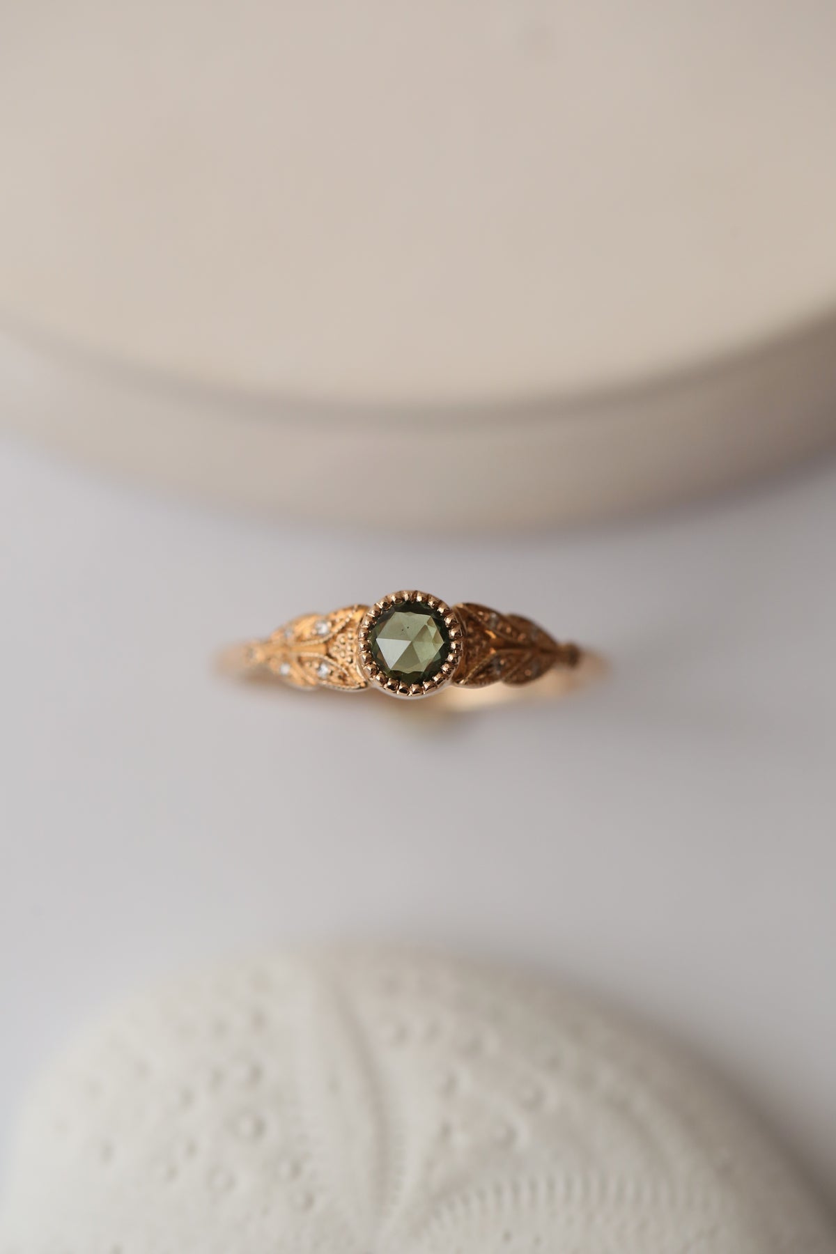 Bague Feuillage M Saphir Vert