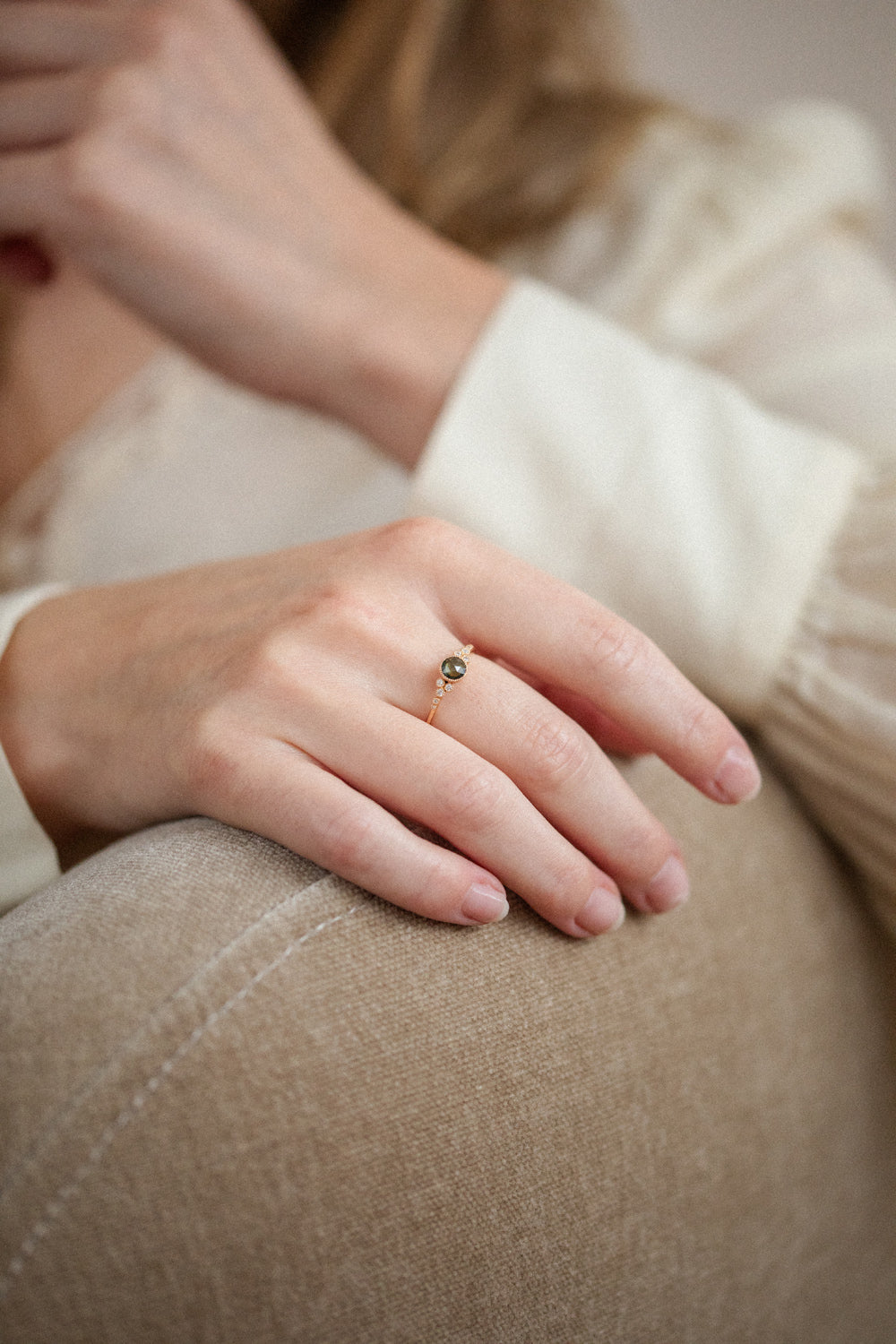 Bague Iris L Saphir vert