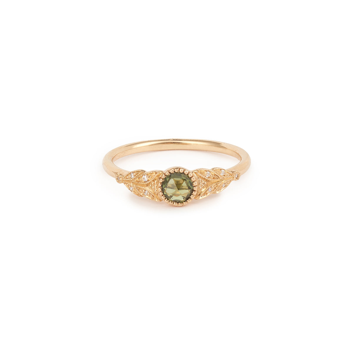 Bague Feuillage M Saphir Vert