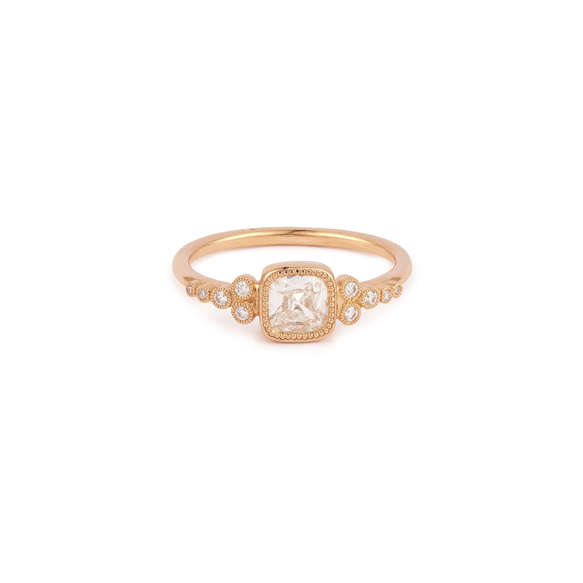 Bague Iris Diamant Blanc Brillant Oldmine Cushion Carré