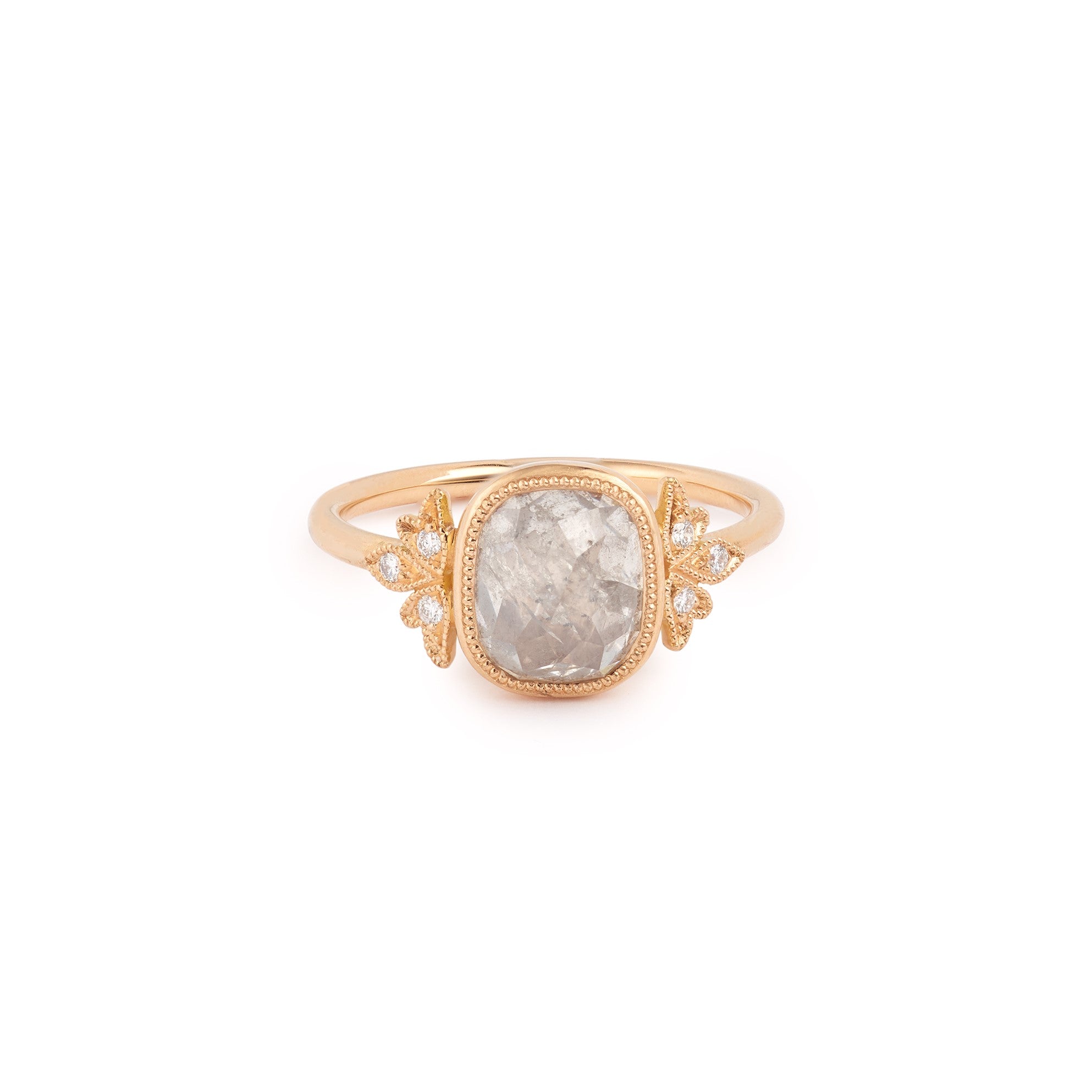 Bague de fiançailles de créateur Pièce unique en or et diamant icy rosecut Myrtille Beck Paris