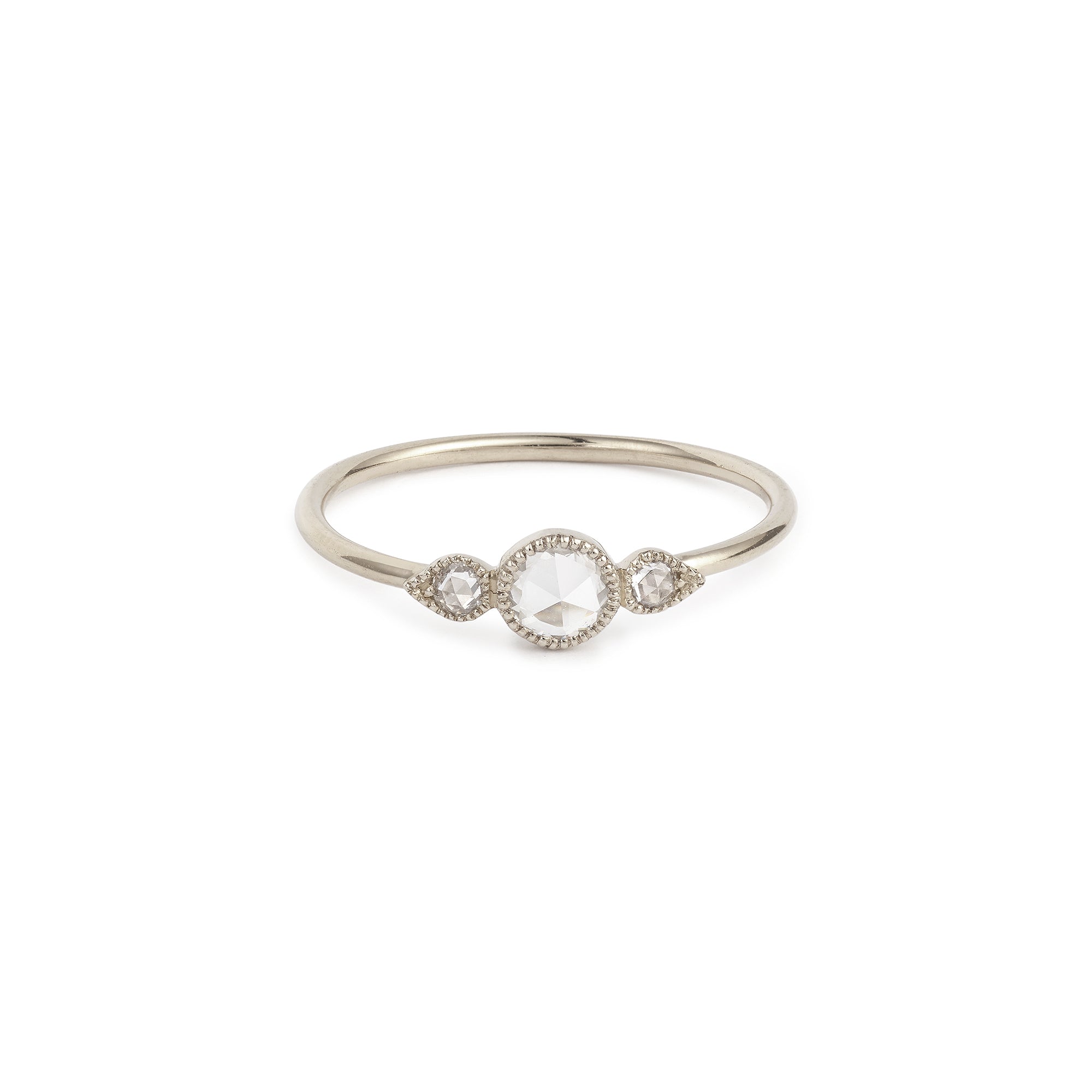 Bague Amour Céleste M Saphir Blanc Rosecut - Archives
