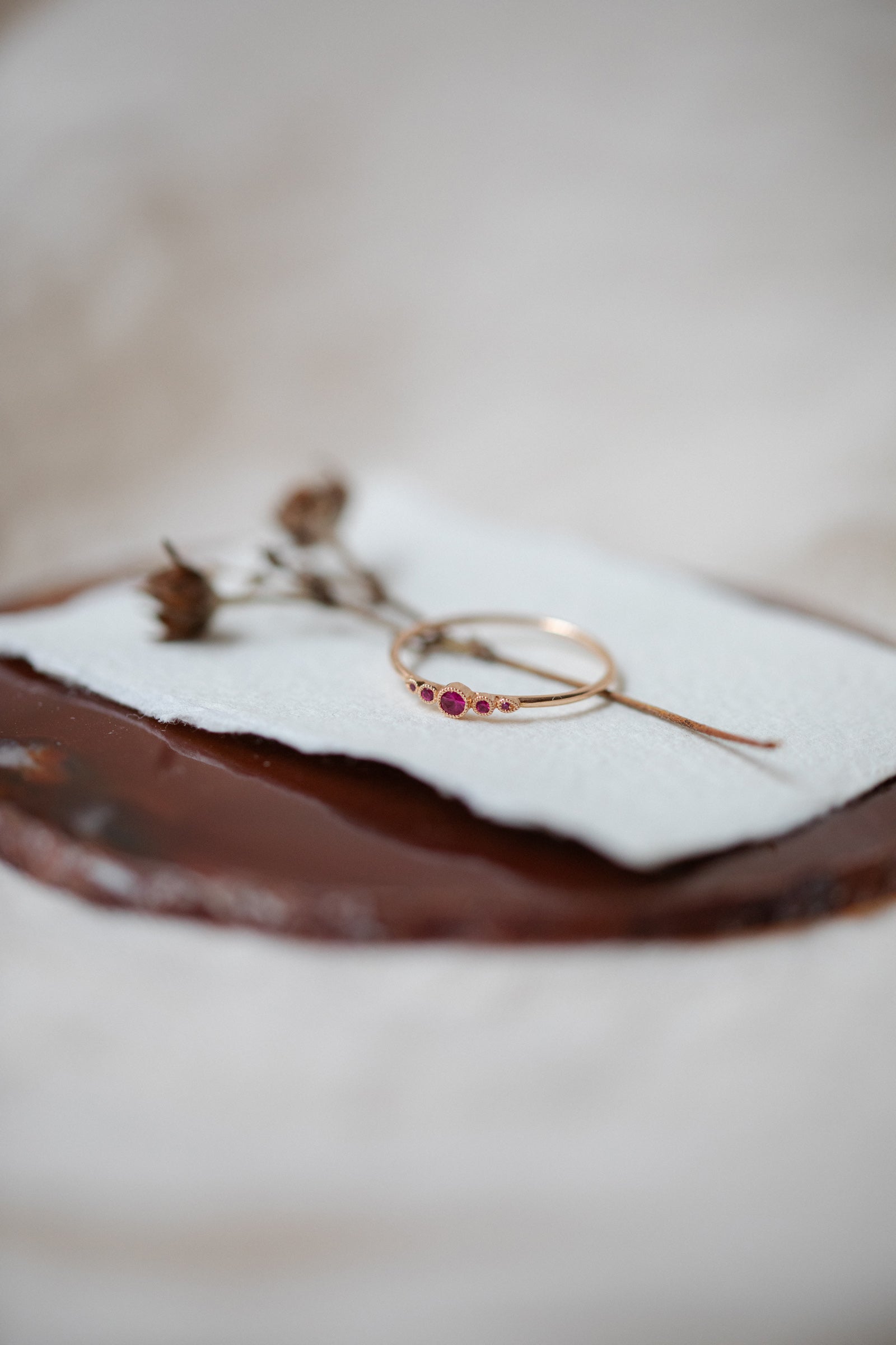 Bague Petit Amour Céleste Rubis Framboise