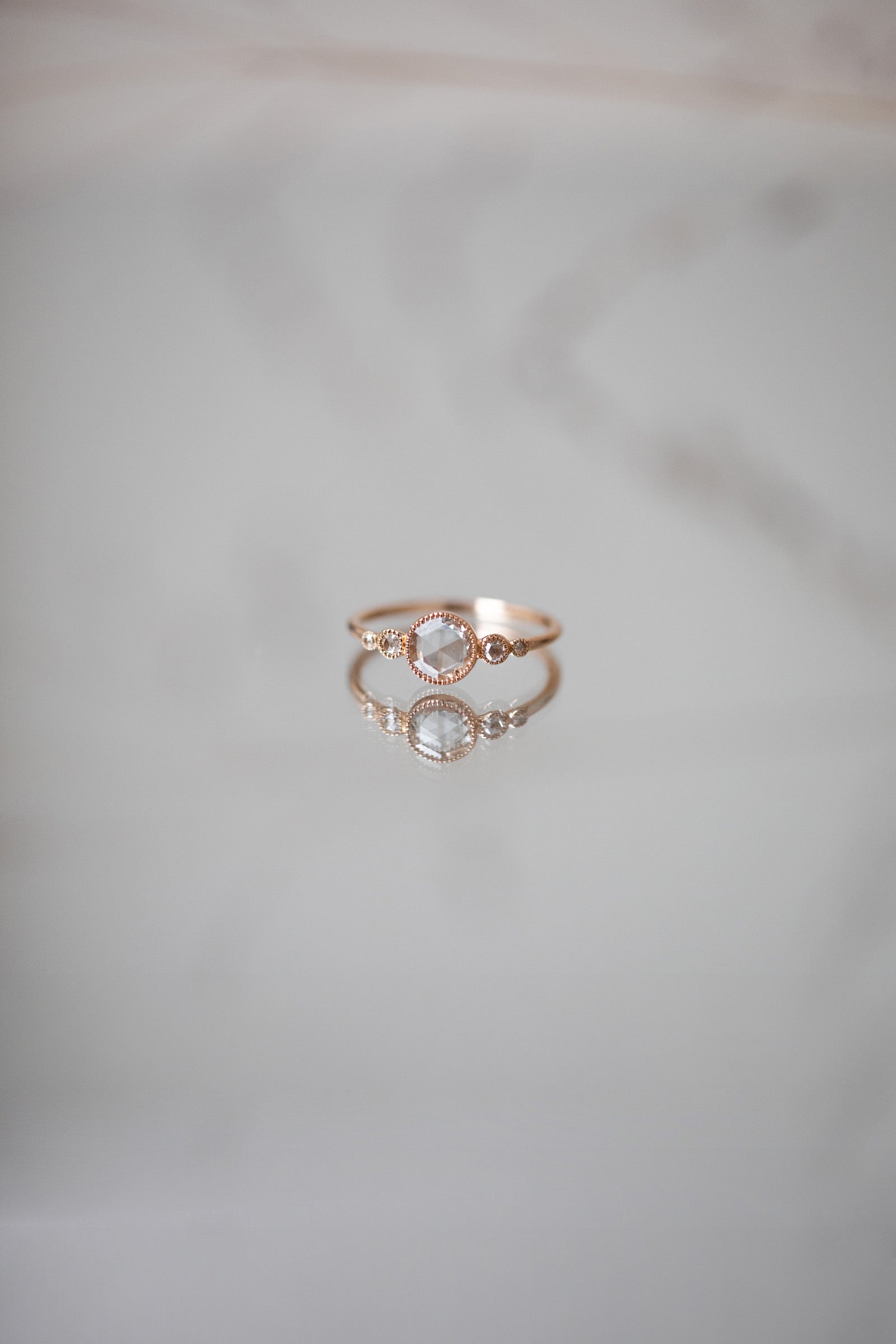 Bague Coco Saphir Blanc Rosecut