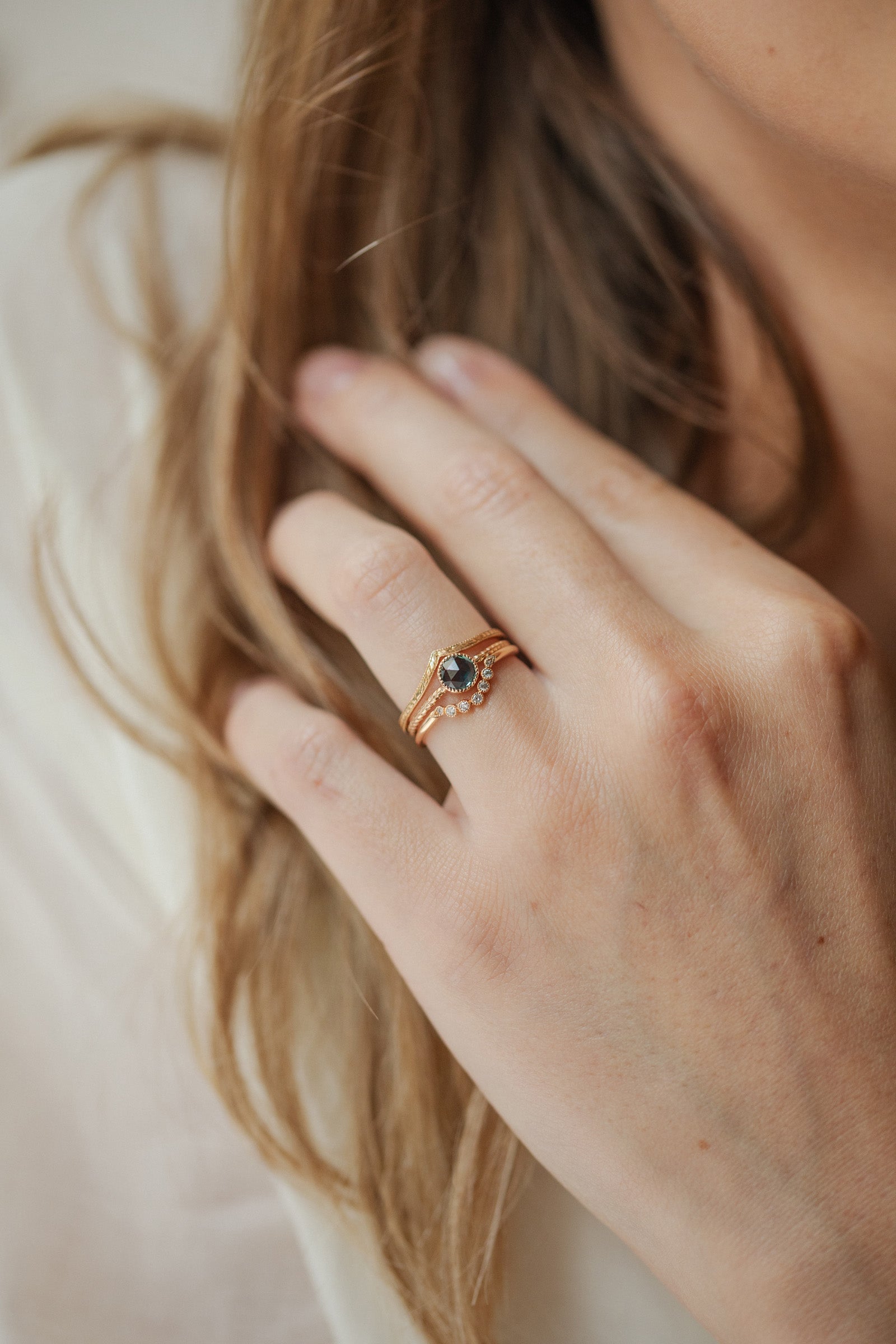 Bague Cybele L Saphir Mermaid Rosecut