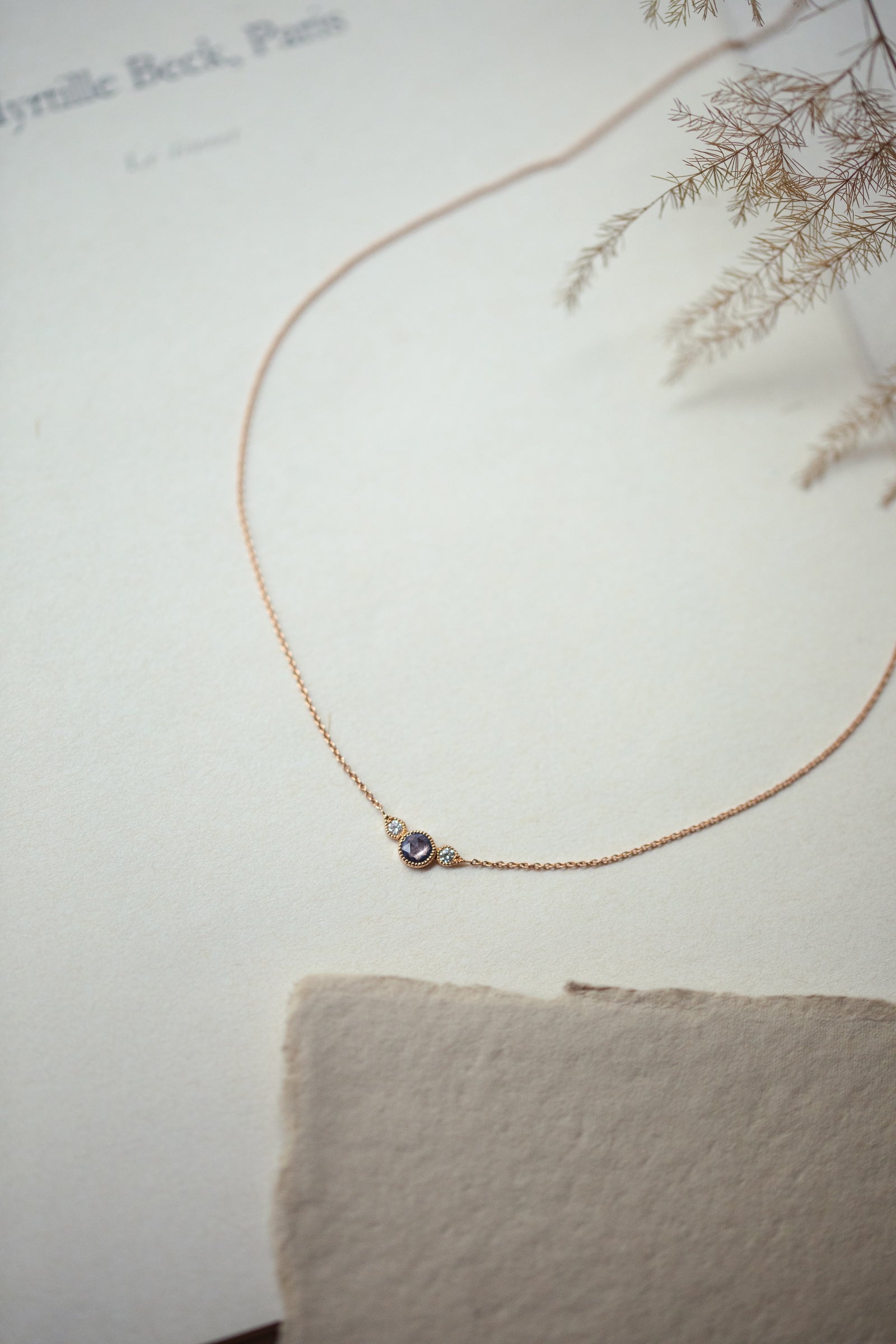 Collier Amour Céleste M Saphir bleu
