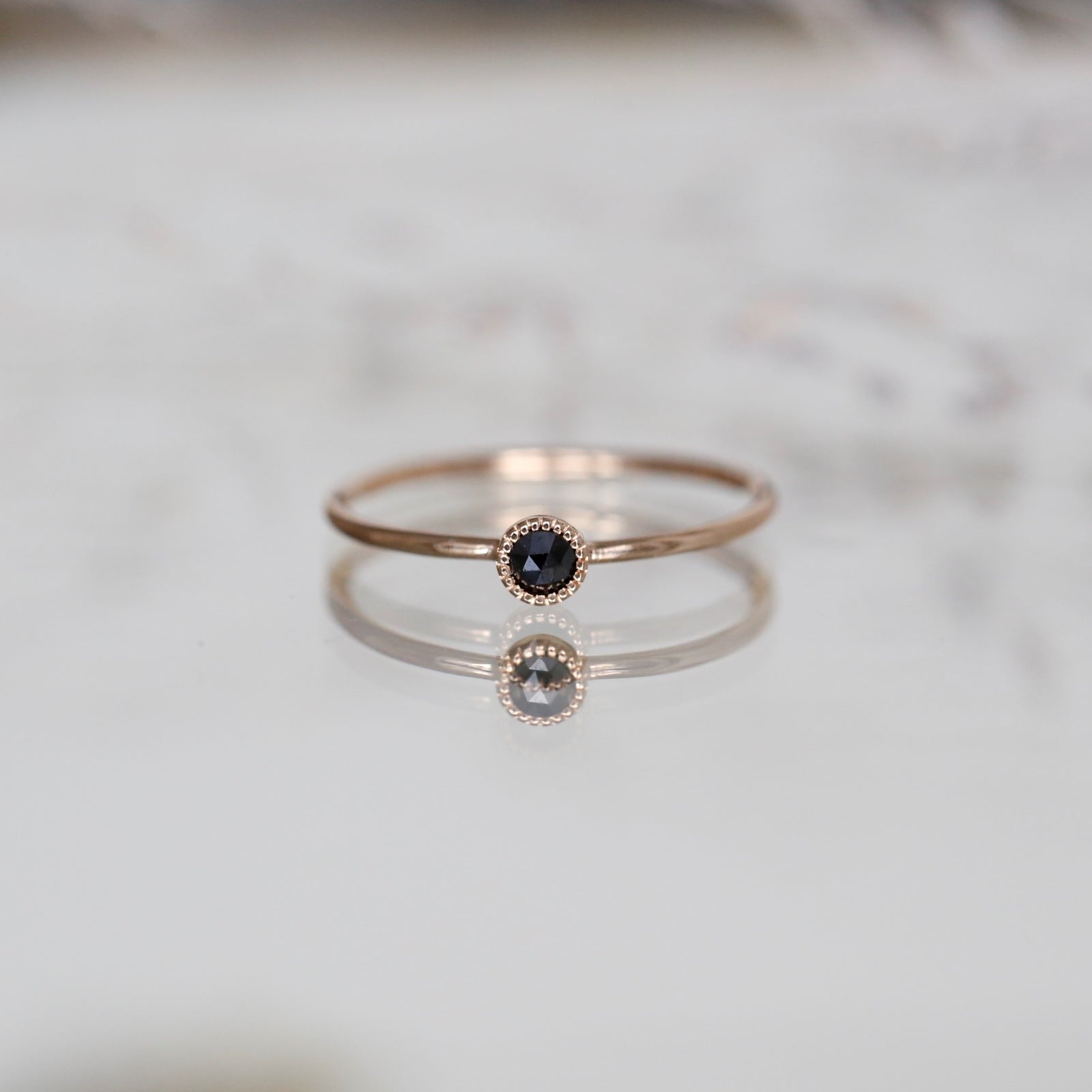 Solitaire Mini Love Ring S Diamant noir