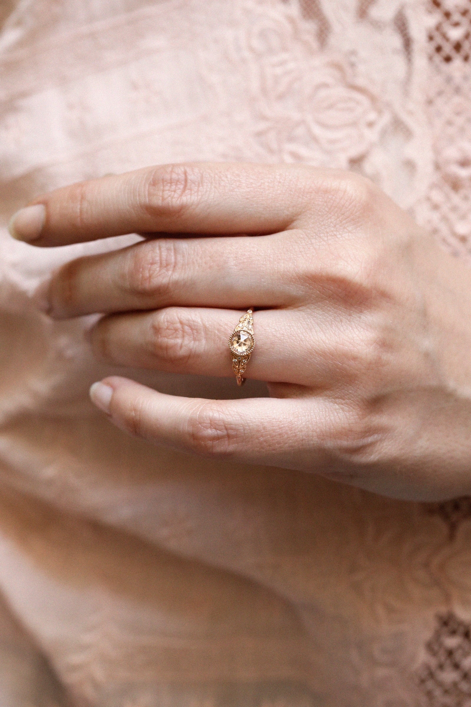 Bague Feuillage XL Saphir blanc