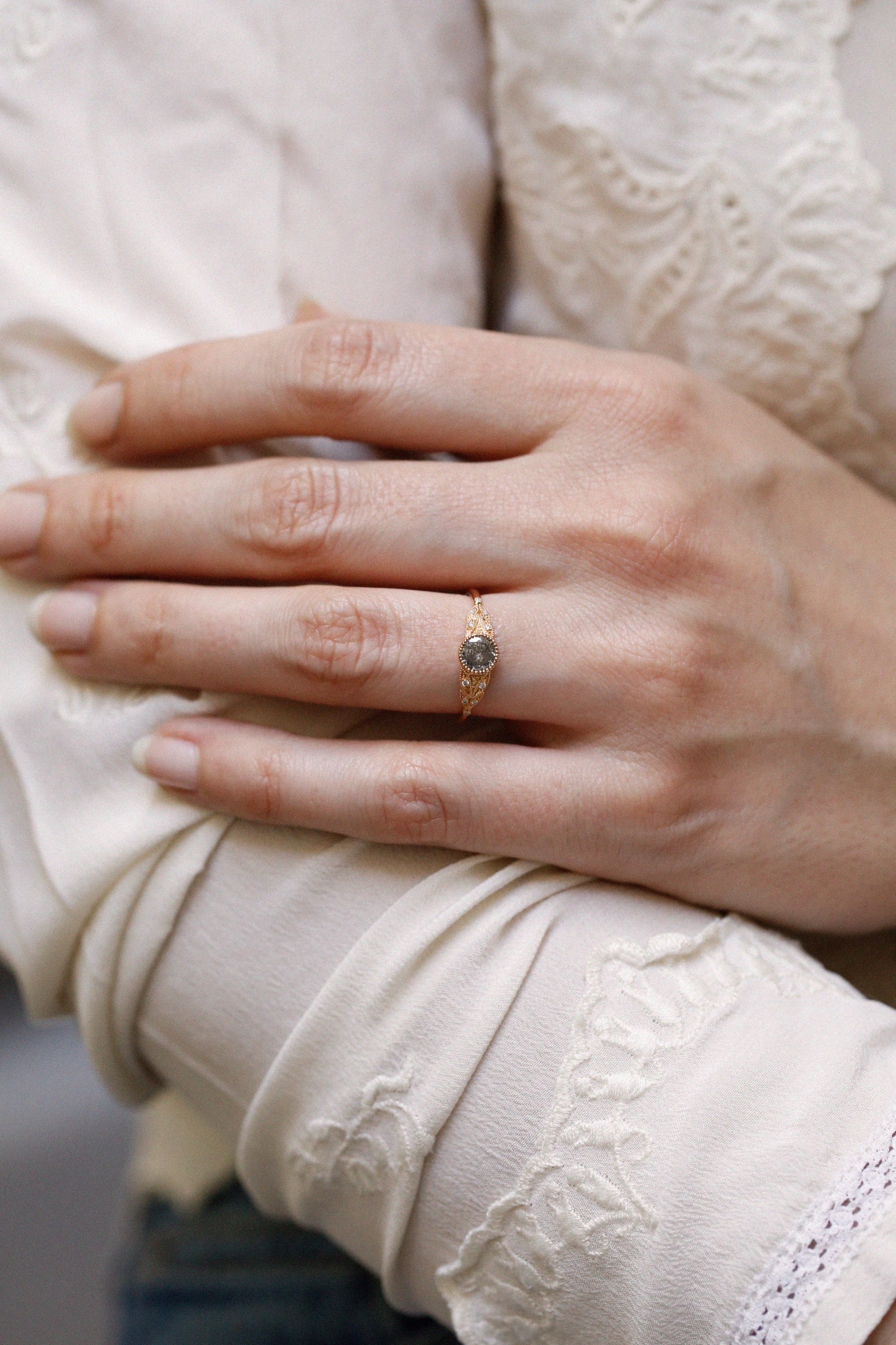 Bague Feuillage L Diamant Salt & Pepper