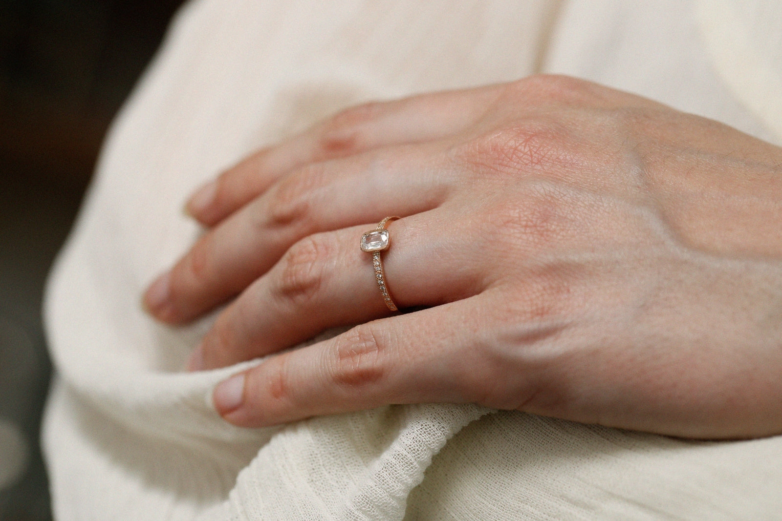 Pièce Unique n°1/2022, Bague Juliette Diamant coussin