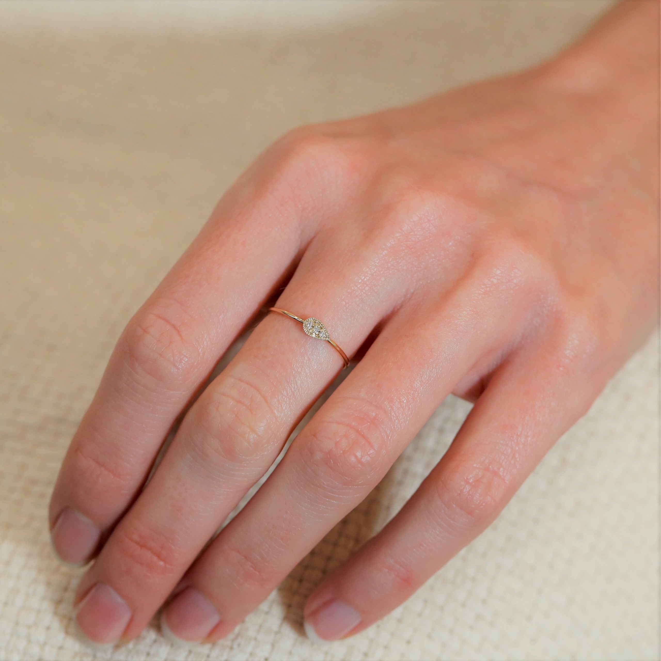 Bague Allegria Goutte Myrtille Beck,bague fine or et diamants