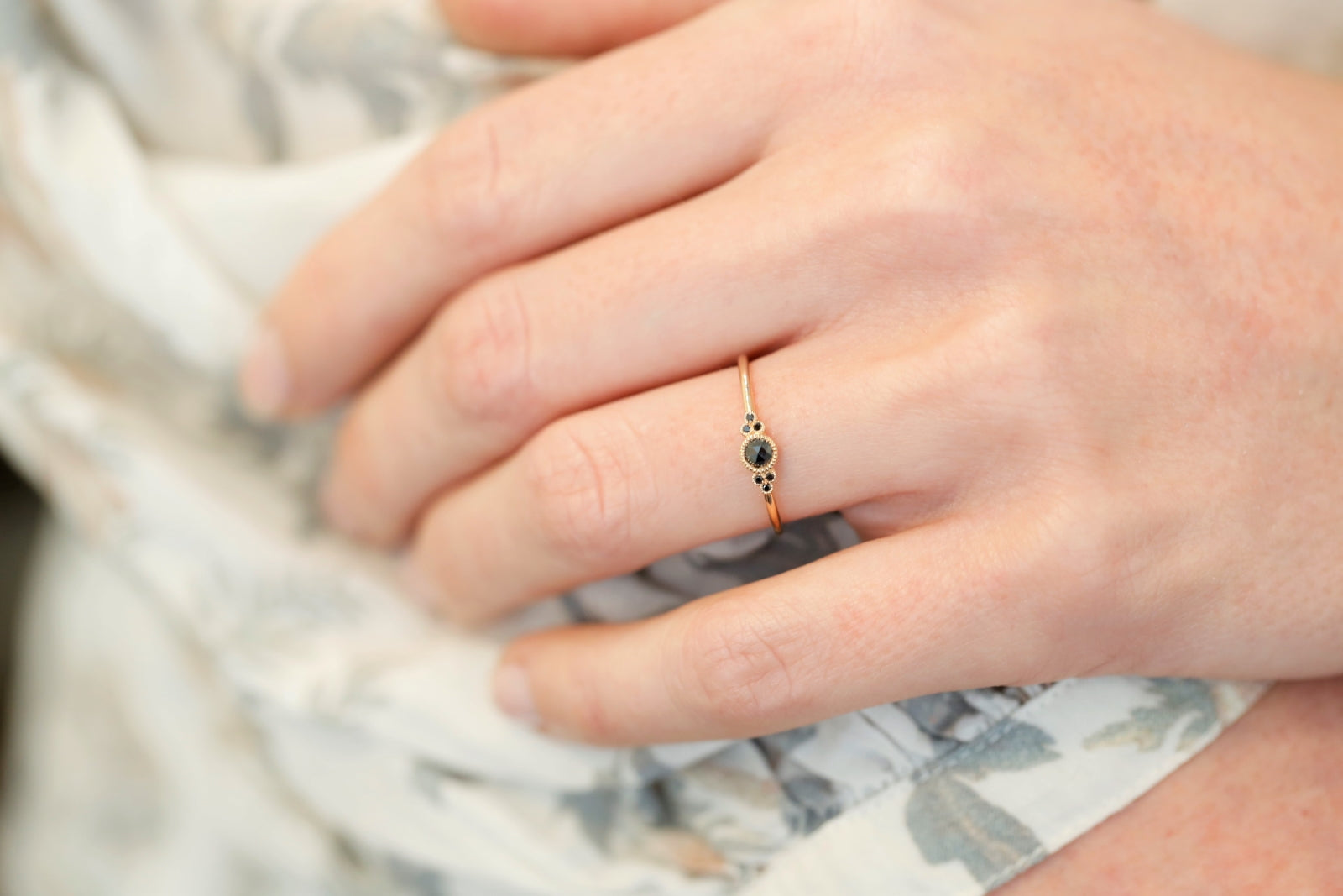 Bague Flora S Diamants noirs