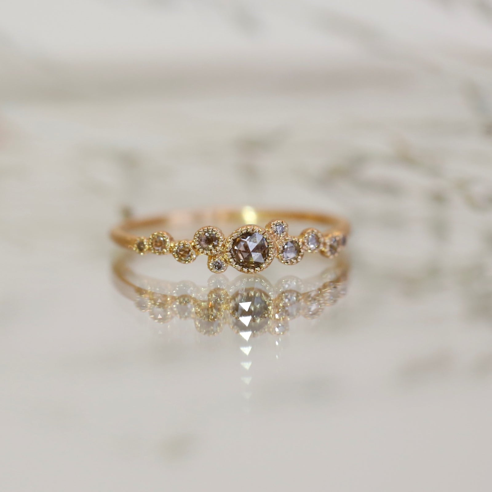 Bague Astrée diamants champagne
