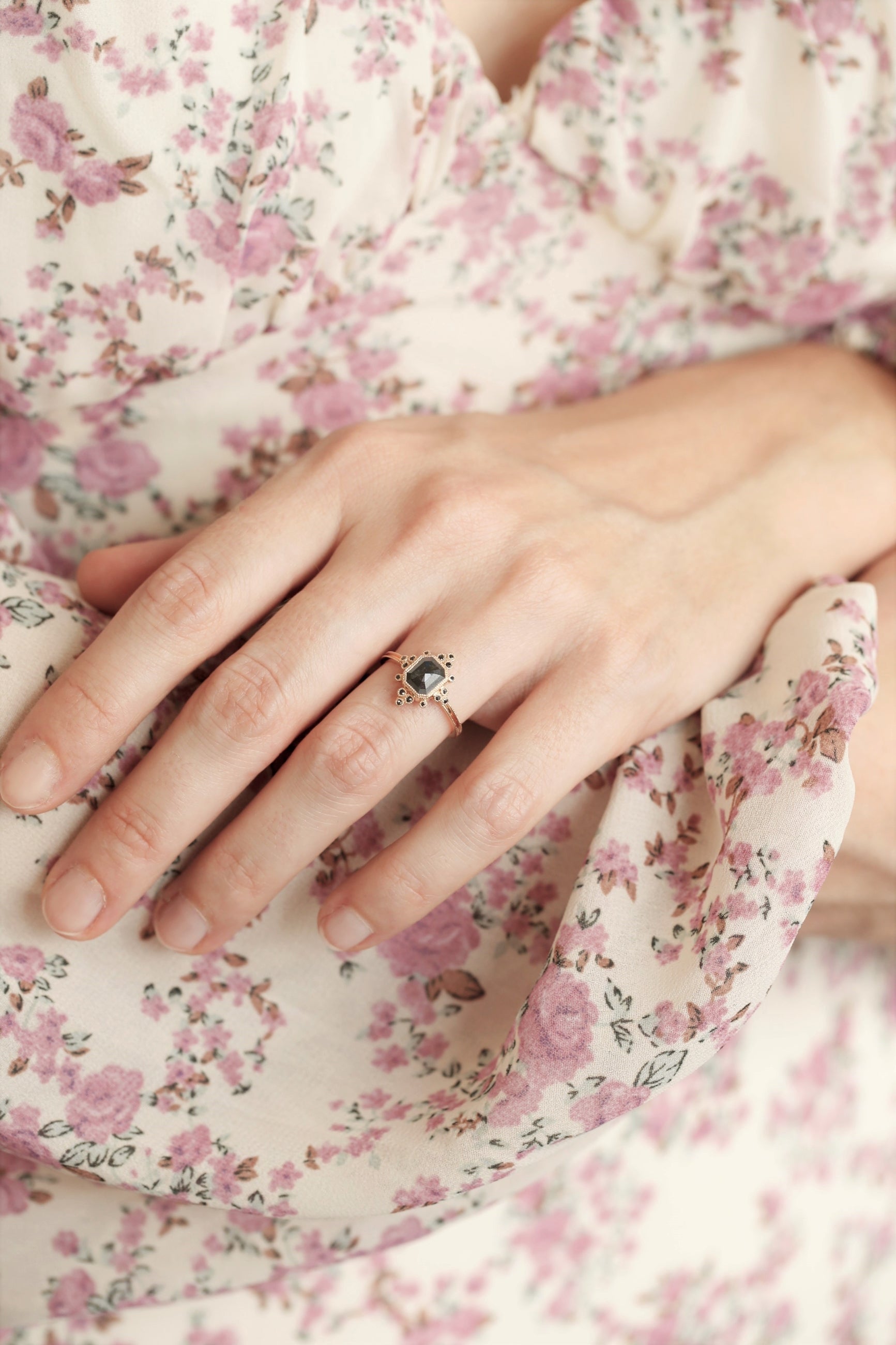 Bague Flocon Salt & Pepper, Pièce Unique