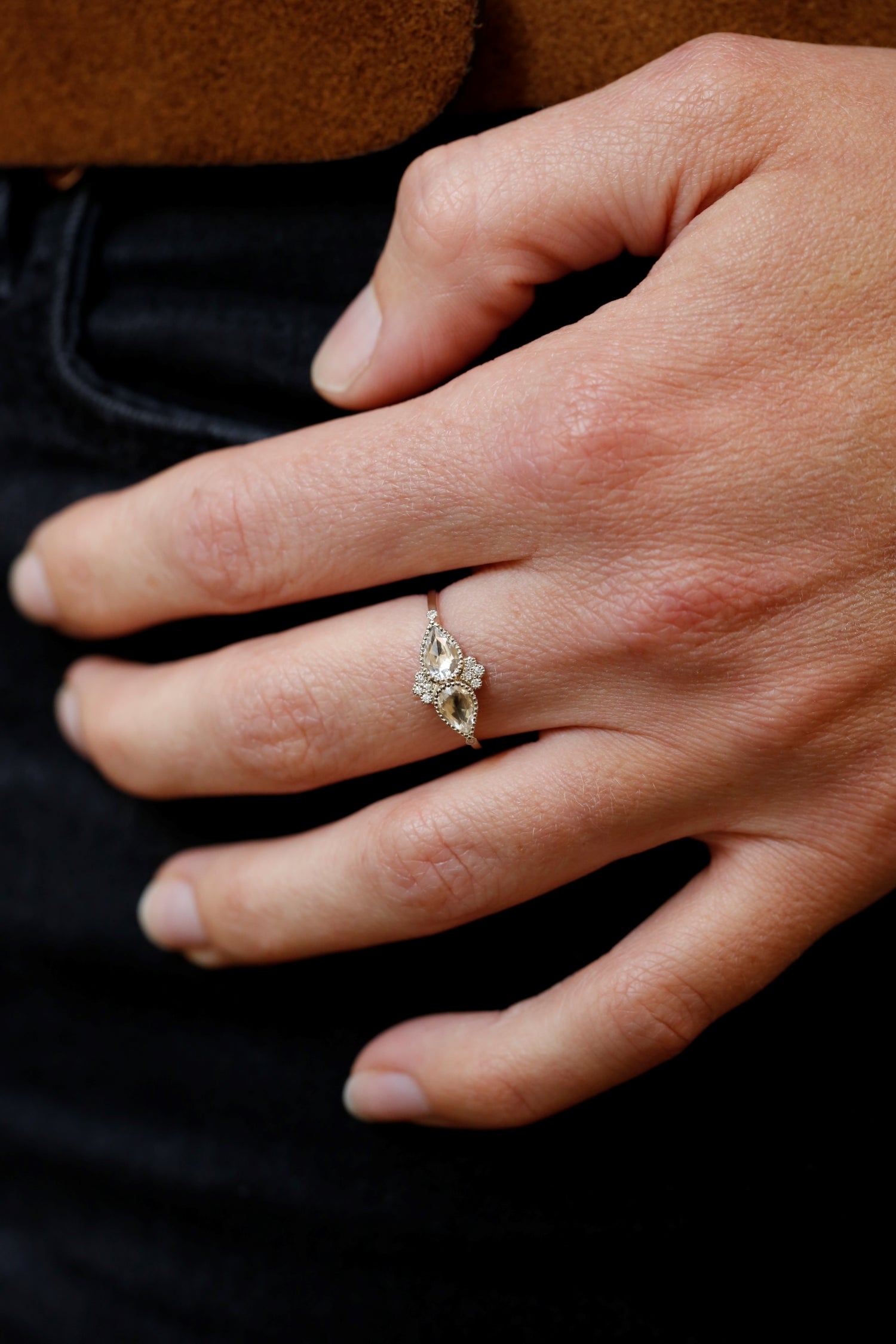 Bague Âmes Soeurs Saphirs blancs et Diamants