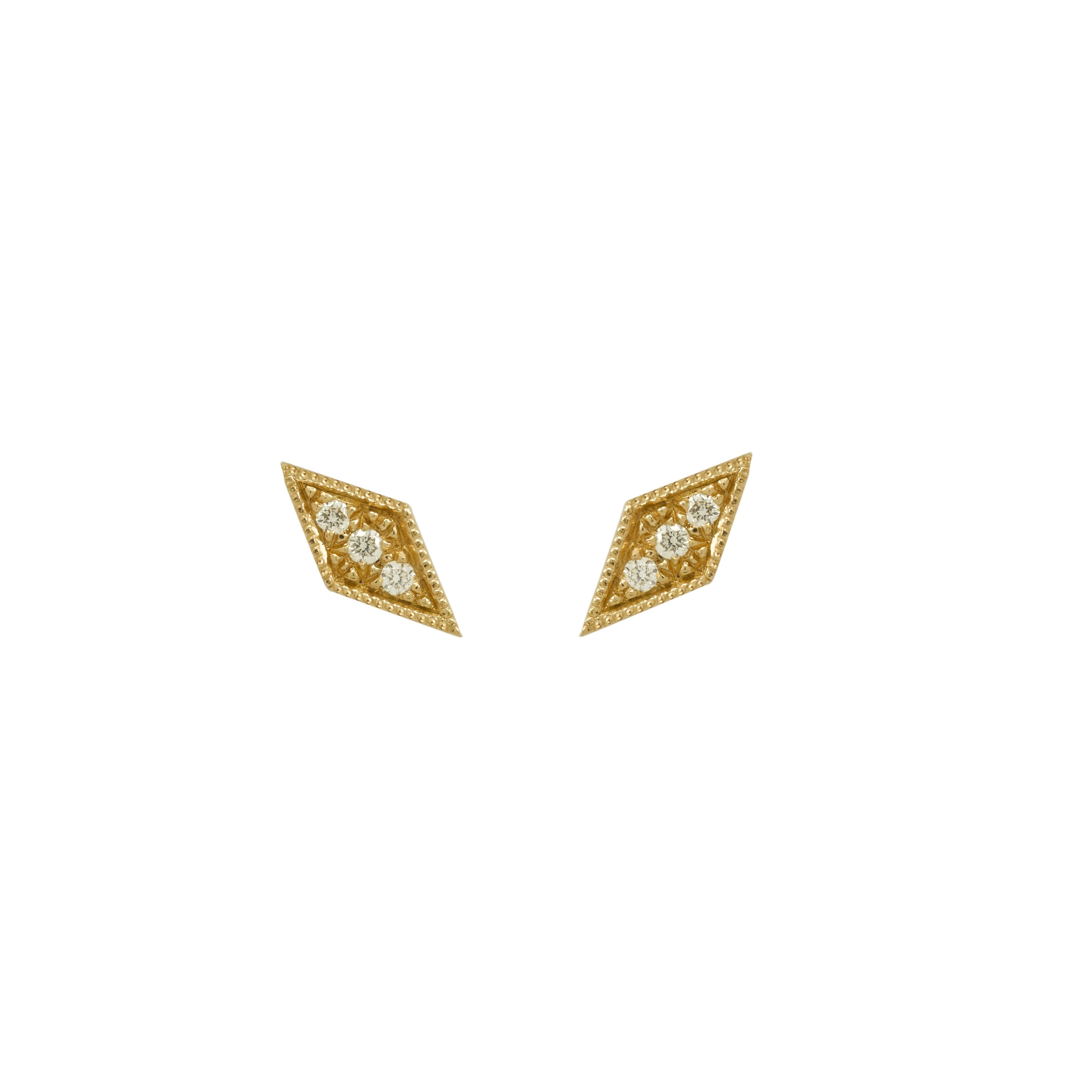 Boucles D Oreilles - Puces D'oreilles Allegria Losange, boucles d'oreilles de créateur, boucles d'oreilles vintage, boucles d'oreilles or Myrtille Beck Paris