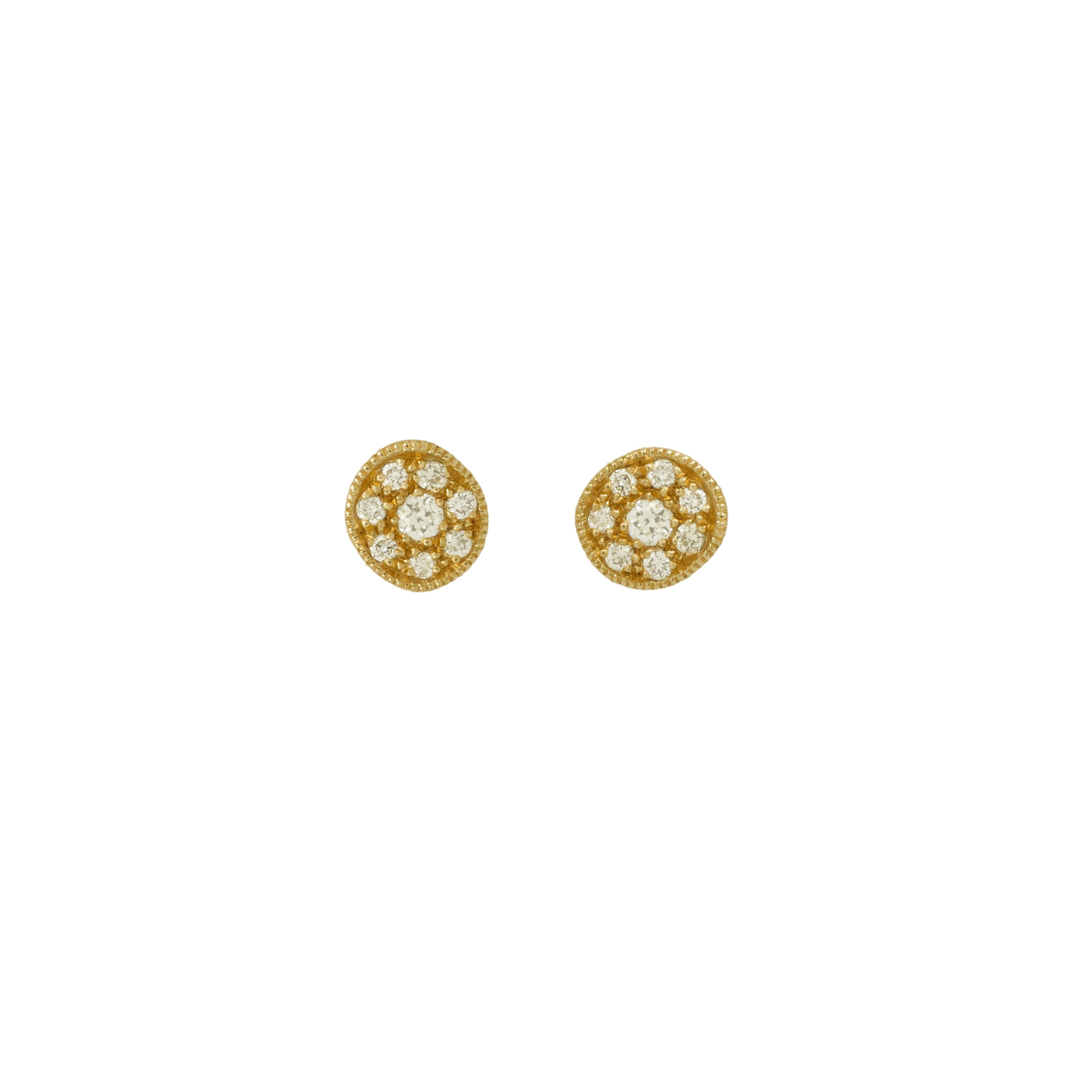 Boucles d'Oreilles - Puces D'oreilles or et diamants Allegria Rond, boucles d'oreilles de créateur, boucles d'oreilles vintage, boucles d'oreilles or Myrtille Beck Paris