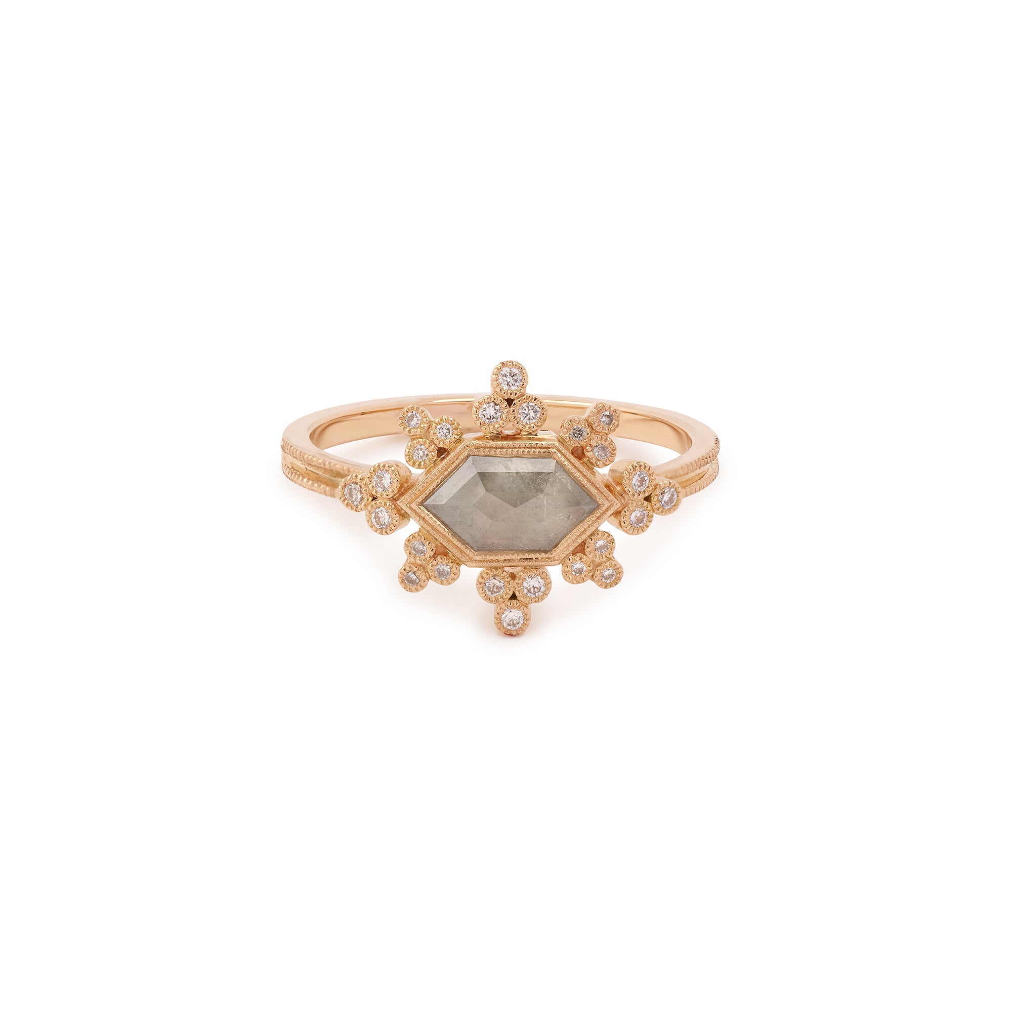Bague Flocon Icy hexagonale, Pièce Unique