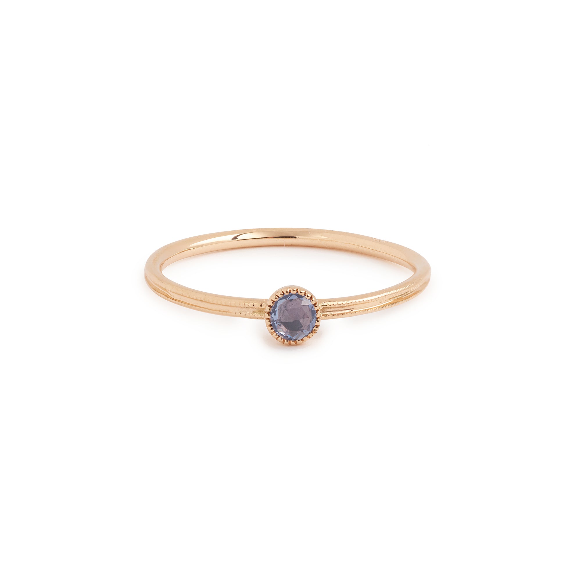 Solitaire Double Milgrain S Saphir bleu