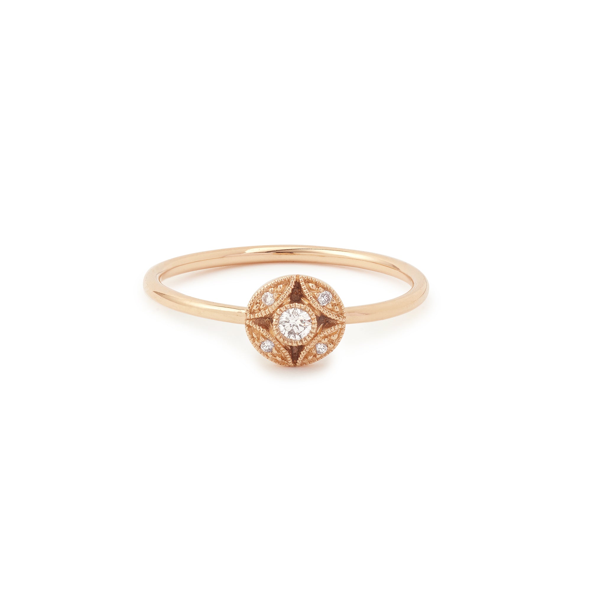 Bague Petites Feuilles Diamants