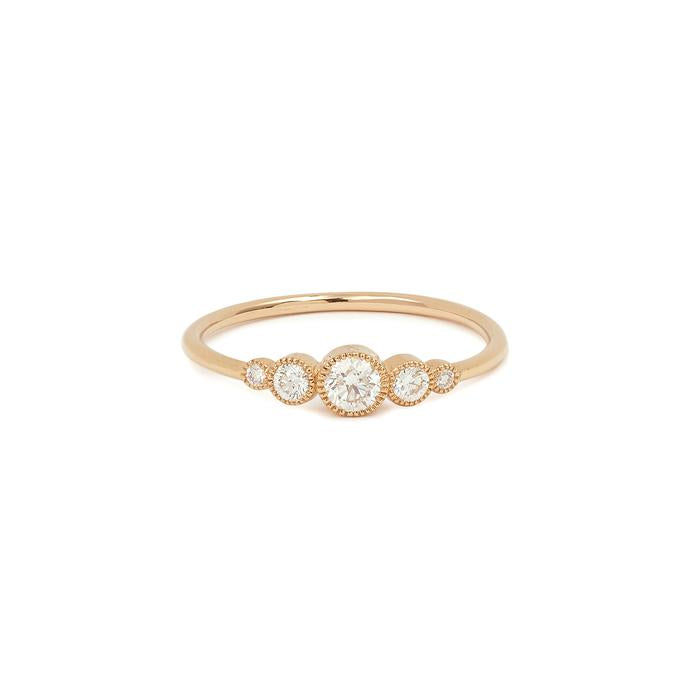 Bague - Bague Petit Amour Céleste XL or rose, bague de fiancailles de créateur, bague Myrtille Beck Paris