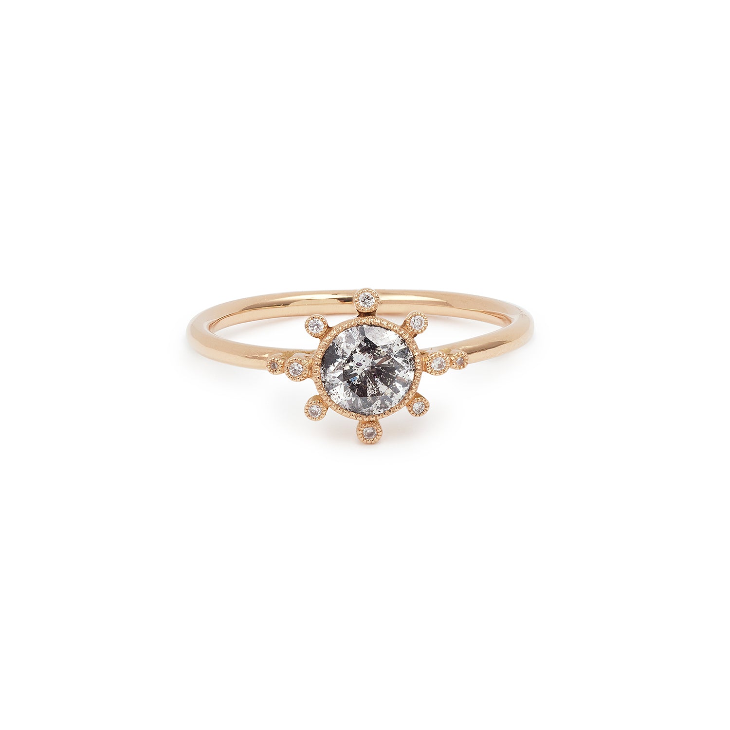 Bague Soleil Salt & Pepper, Pièce Unique