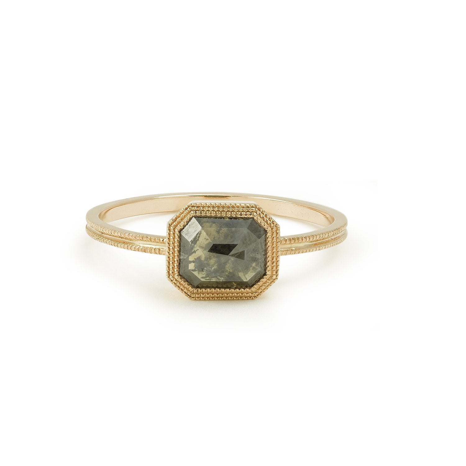 Bague Love ring Diamant Galaxie taille radiant, Myrtille Beck, Pièce unique, bague de fiançailles de créateurs, bague de fiançailles unique, Paris