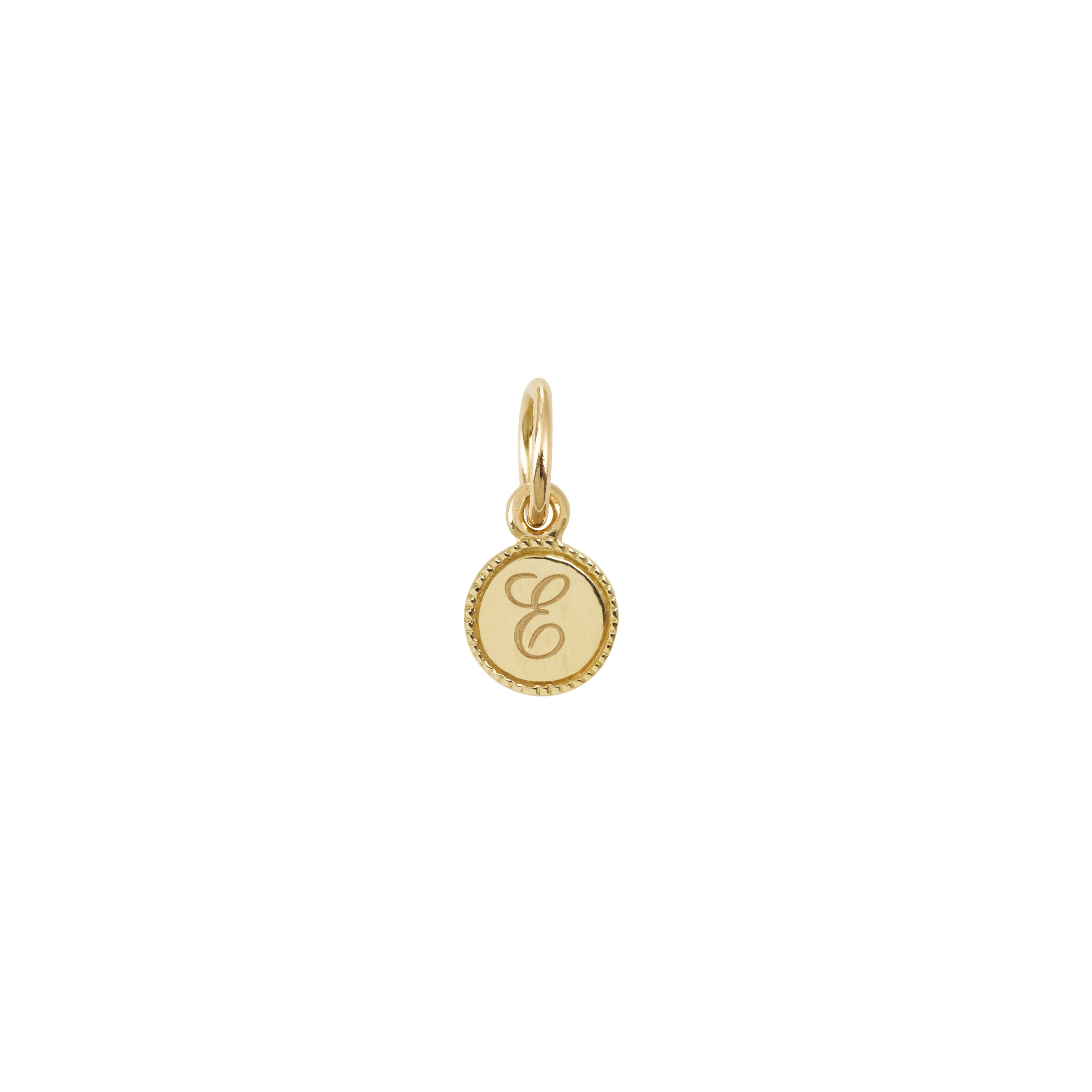 Mini médaille Milgrain en or personnalisable, Myrtille Beck. médaille bébé, mini médaille de baptême