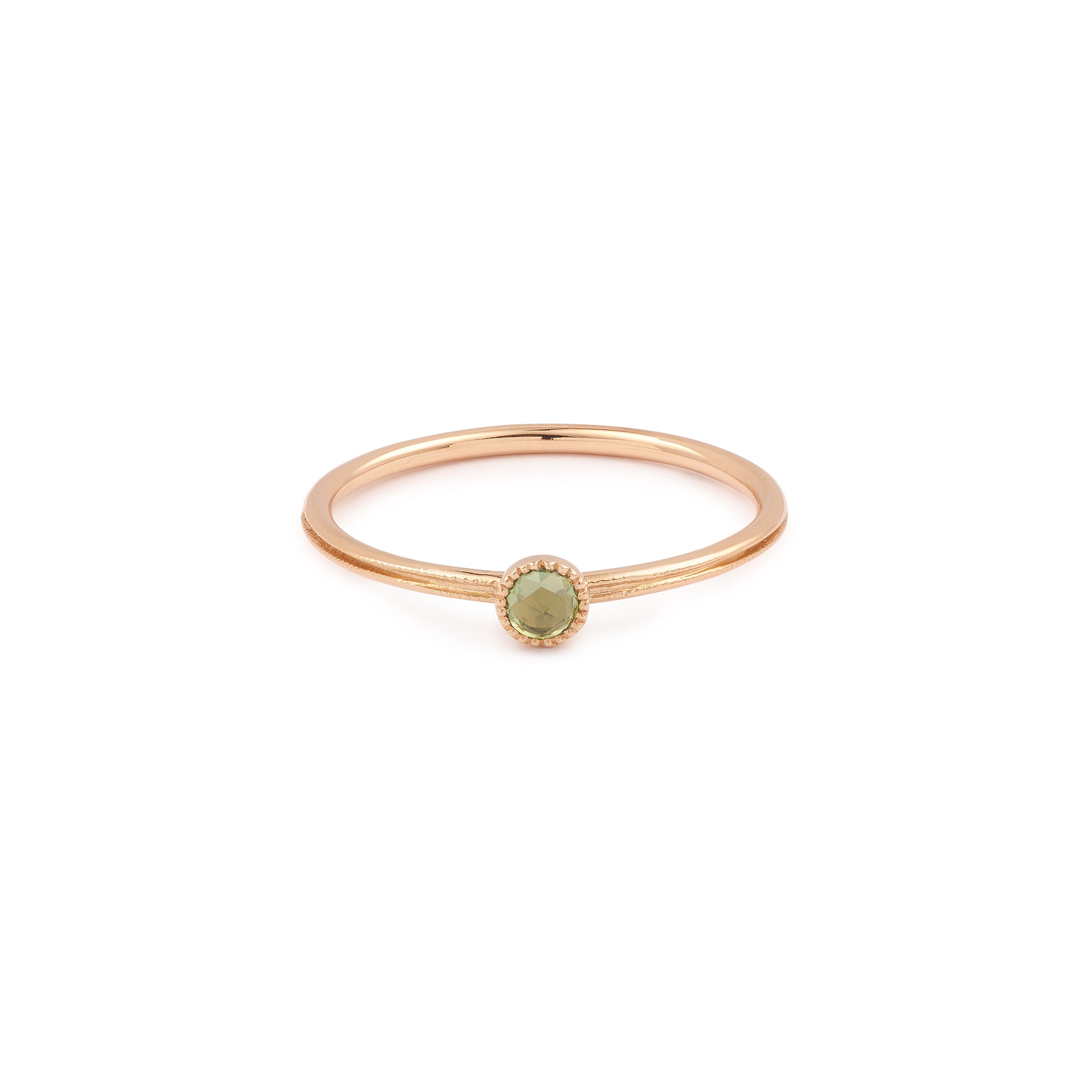 Solitaire Double Milgrain S Saphir vert
