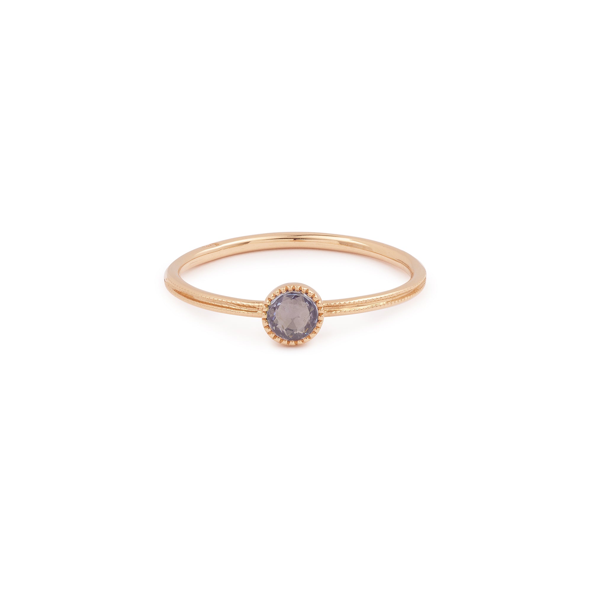 Solitaire Double Milgrain M Saphir bleu
