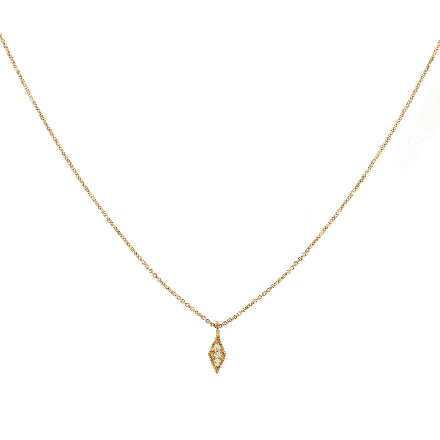 COLLIER- COLLIER ALLEGRIA LOSANGE- MYRTILLE BECK- COLLIER FIN EN OR-COLLIER DE CREATEUR