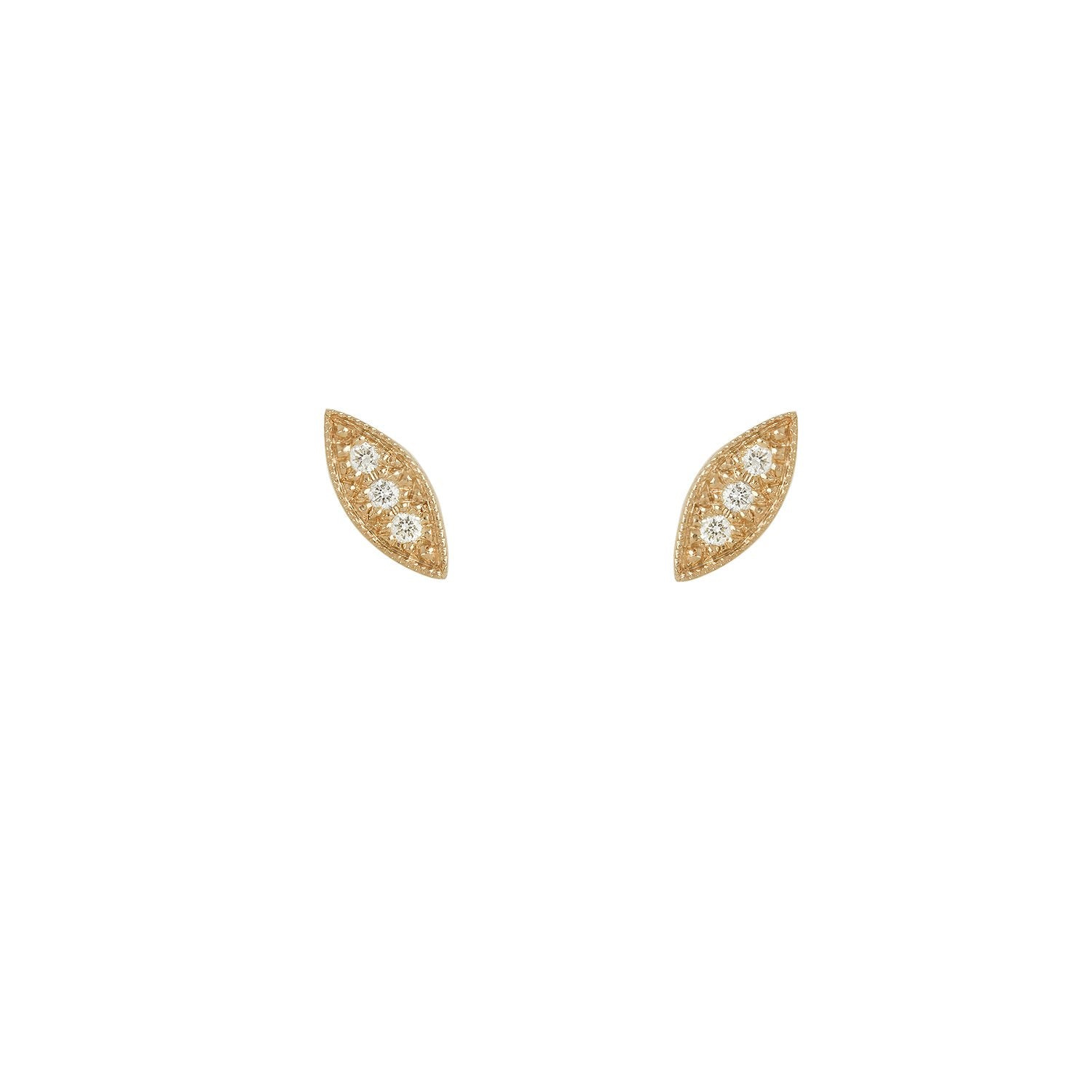 Boucles D Oreilles - Puces D'oreilles Allegria Navettes, boucles d'oreilles de créateur, boucles d'oreilles vintage, boucles d'oreilles or Myrtille Beck Paris