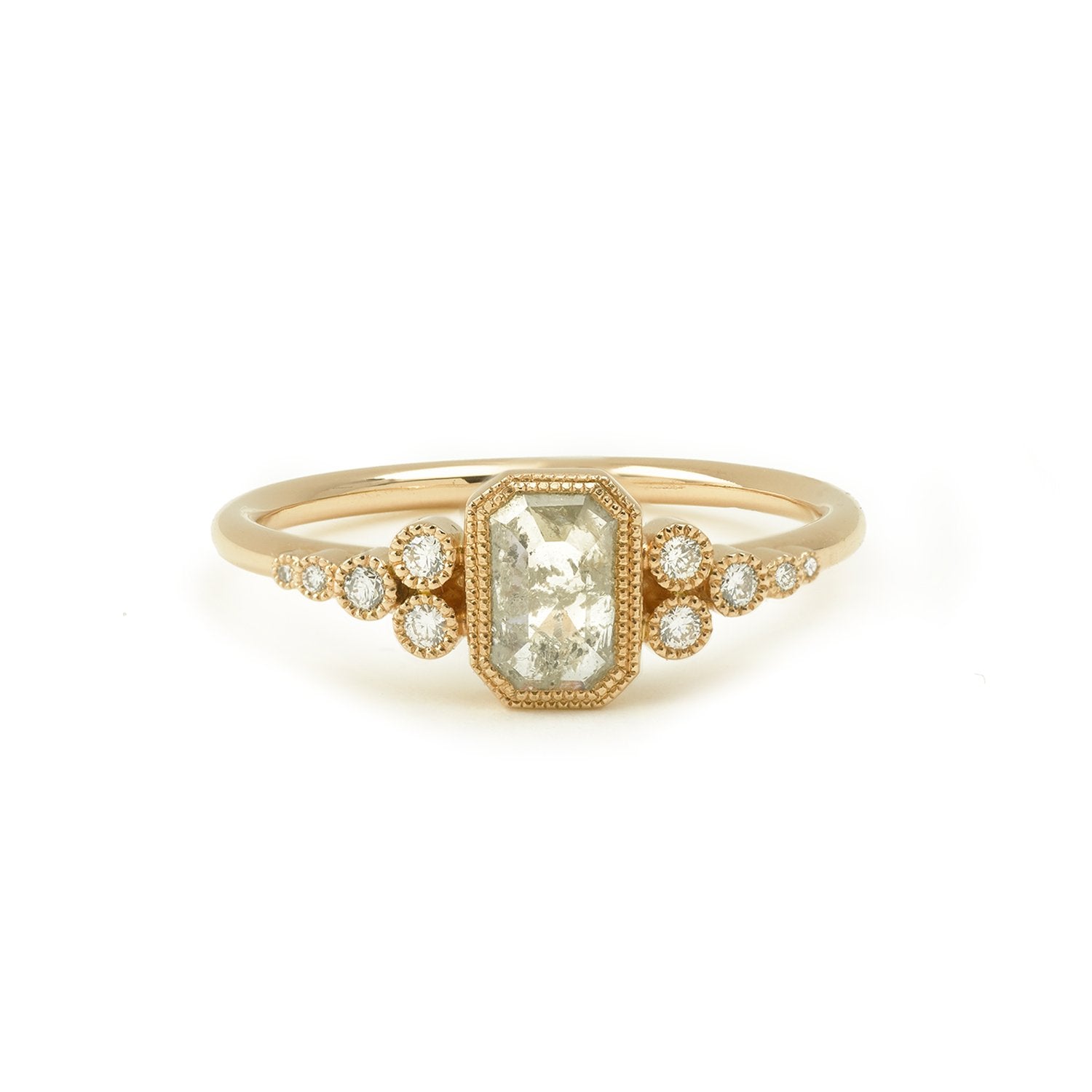 Bague Iris diamant Radiant Icy Myrtille Beck, Bague pièce unique, bague de fiançailles unique Paris