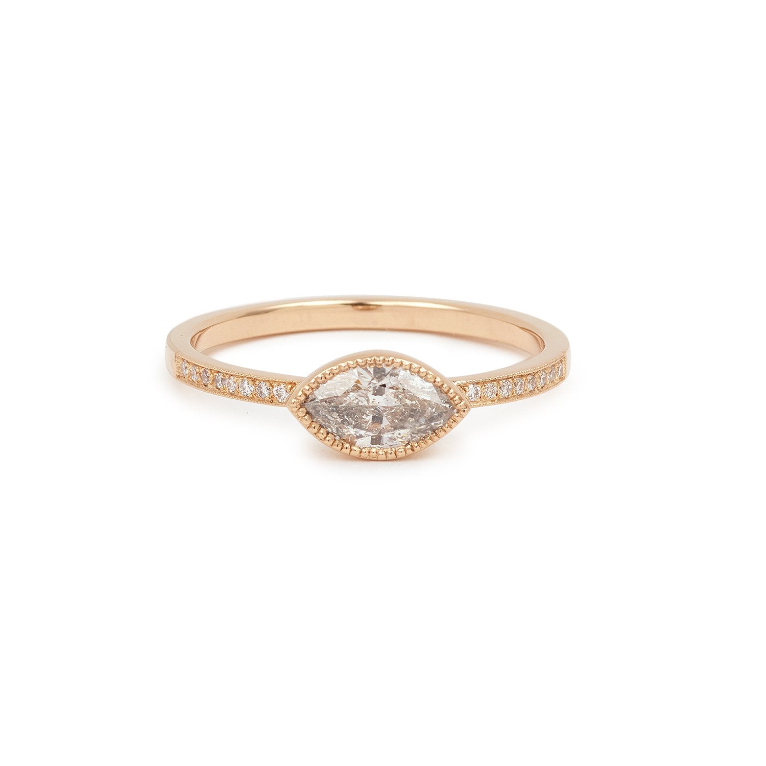 Bague pièce unique diamant salt and pepper -Myrtille Beck