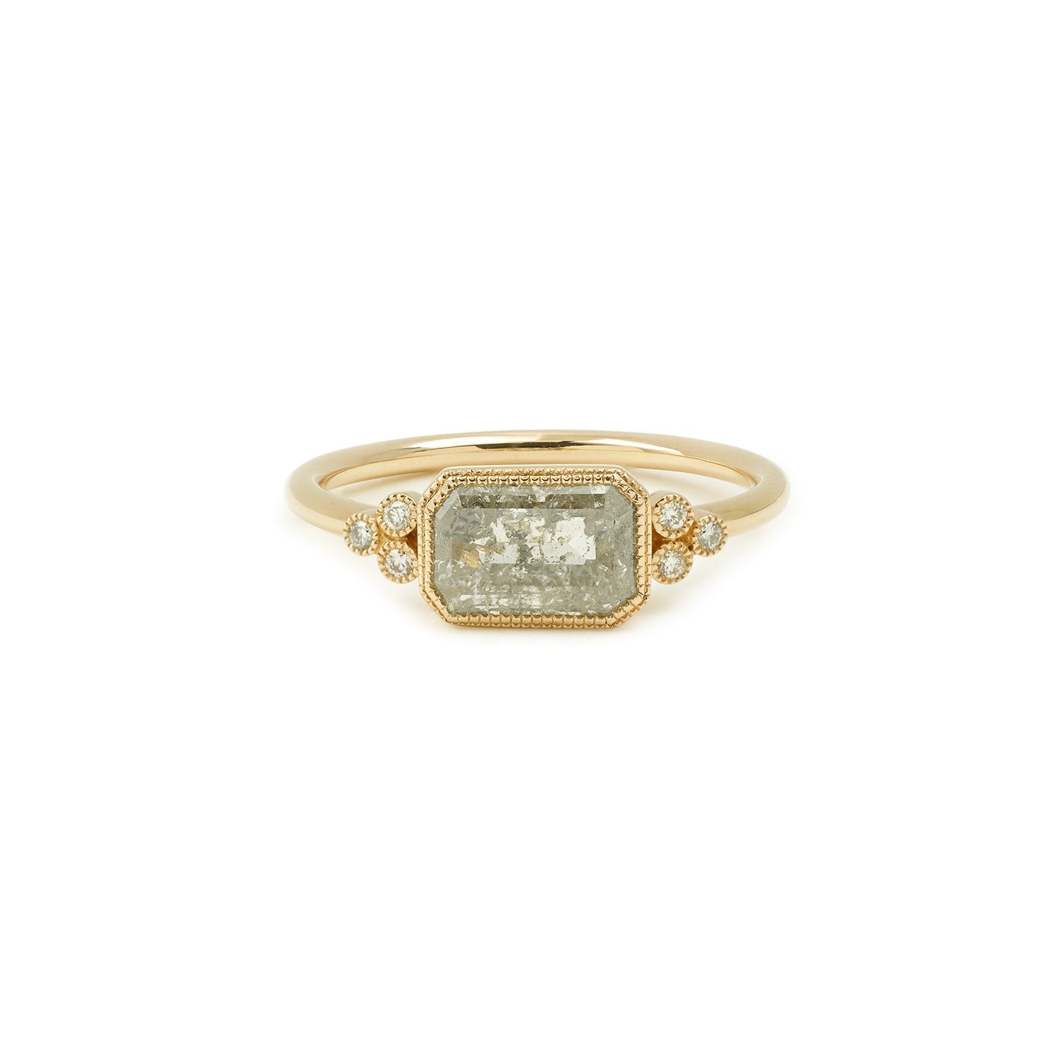 Bague Flora Diamant Icy radiant, Myrtille Beck, Bague pièce unique, bague de fiançailles