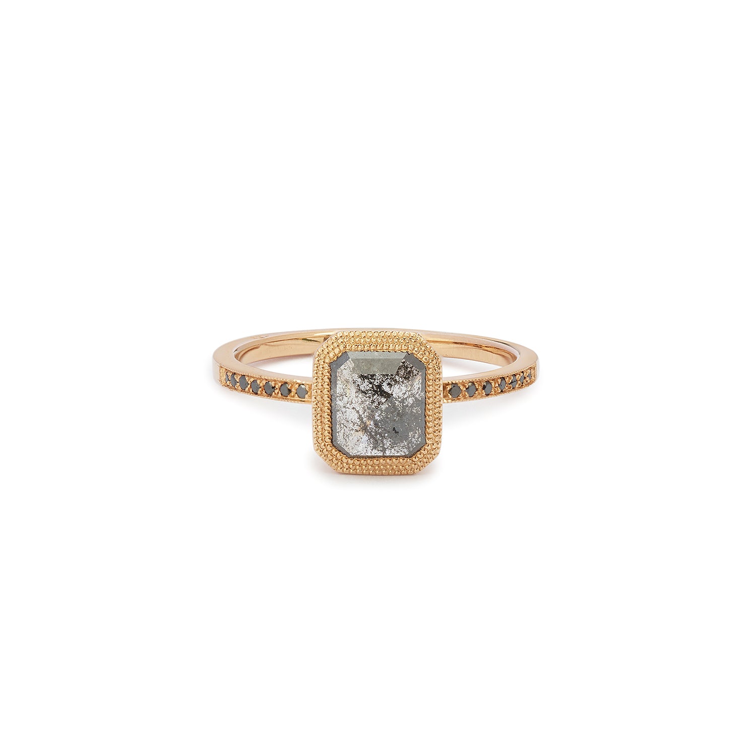 Solitaire Love triple milgrain Diamant Salt & Pepper