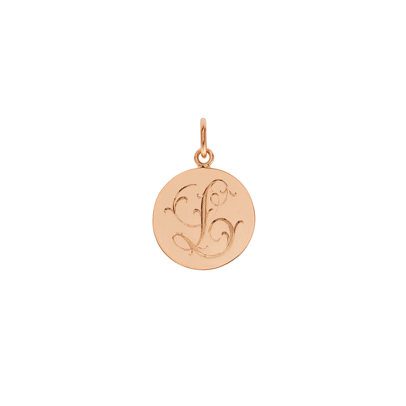 Médaille en or personnalisable. Myrtille Beck- Médaille gravée à la main. Médaille gravée initiale.