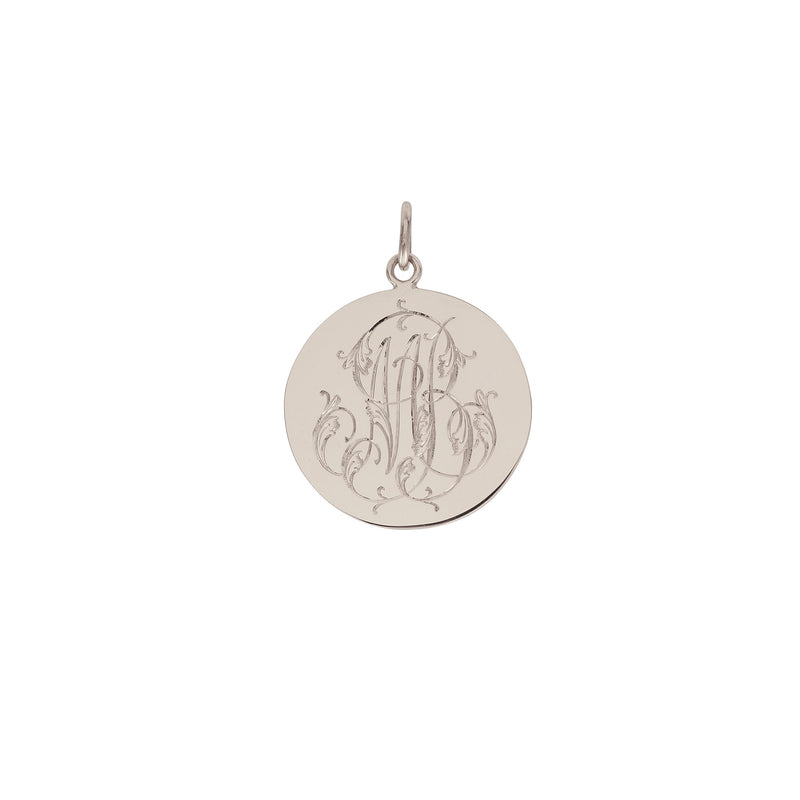 Médaille Monogramme or blanc Myrtille Beck