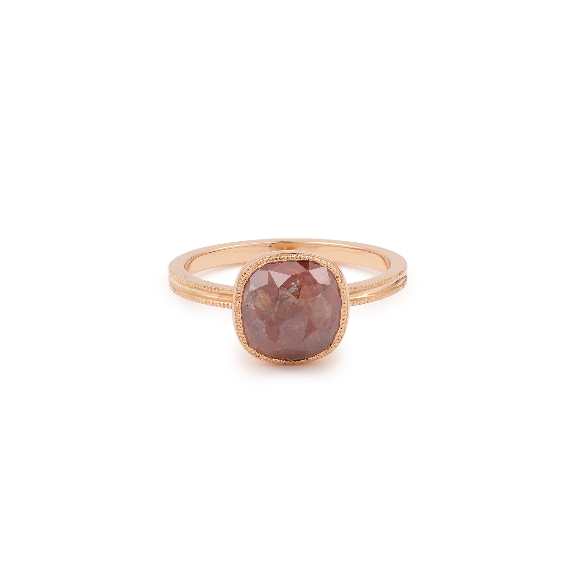Pièce Unique N°6/2022, Solitaire double milgrain Diamant orange