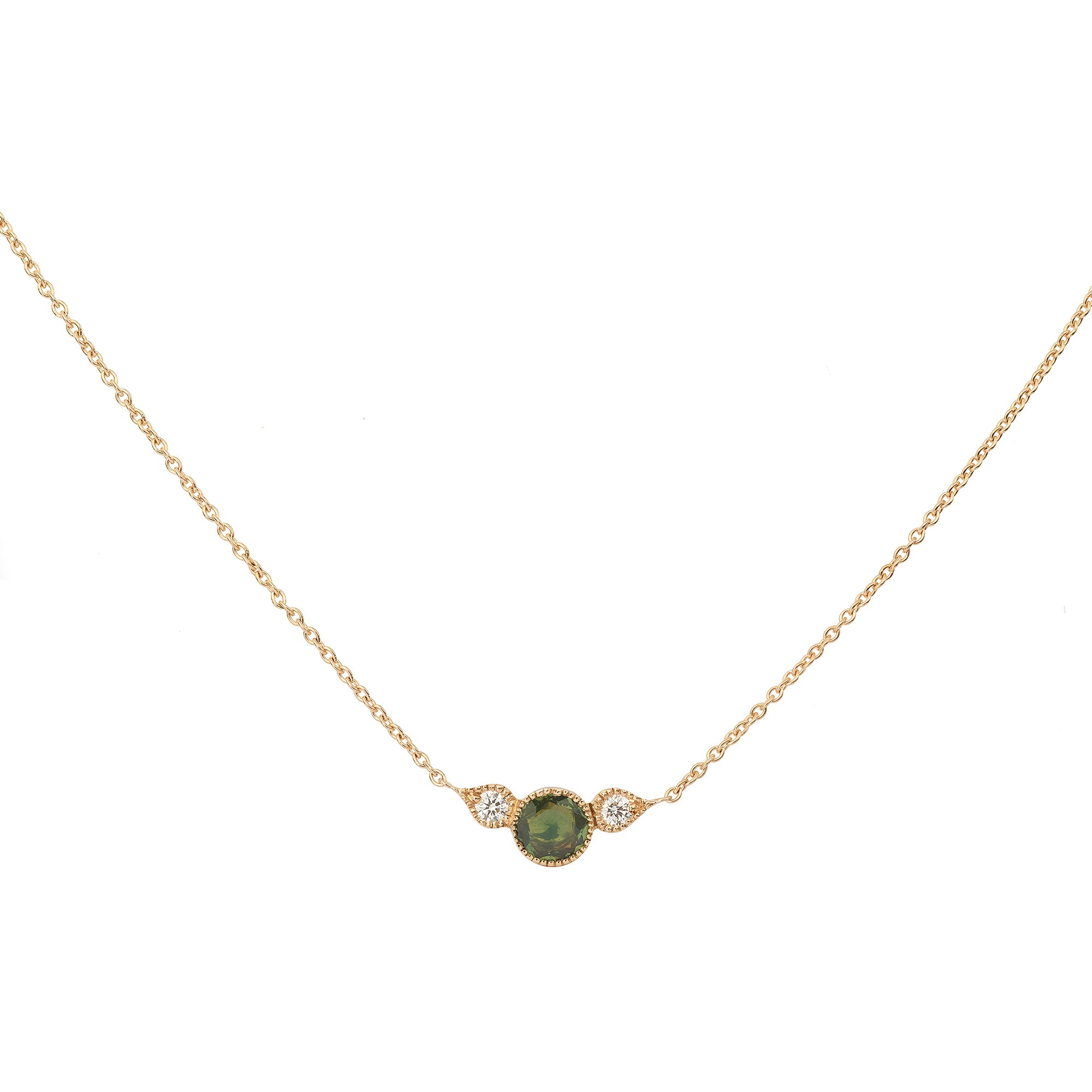 Collier Amour Céleste M Saphir vert